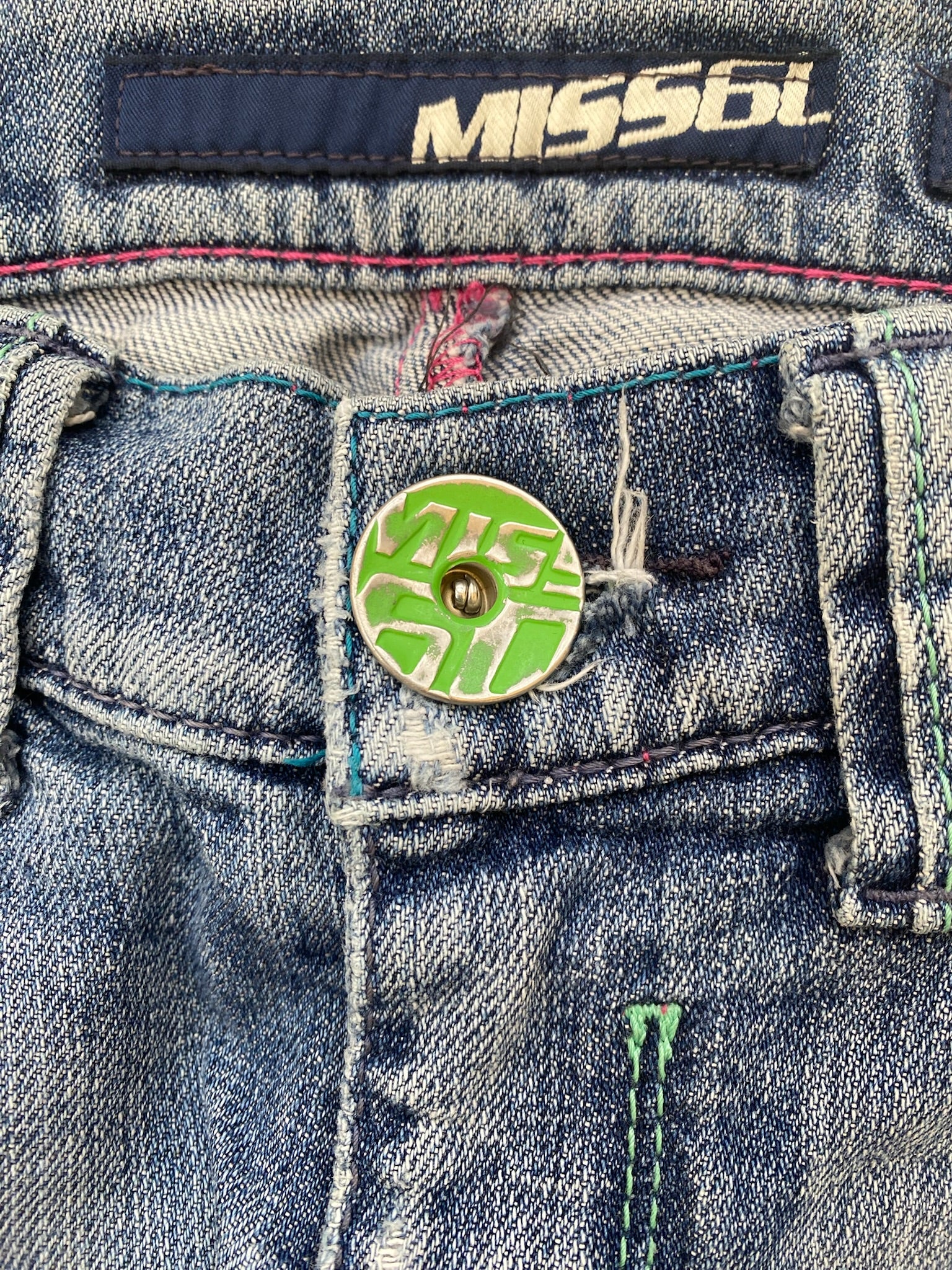 Miss Sixty low waist straight jeans green clover leaf