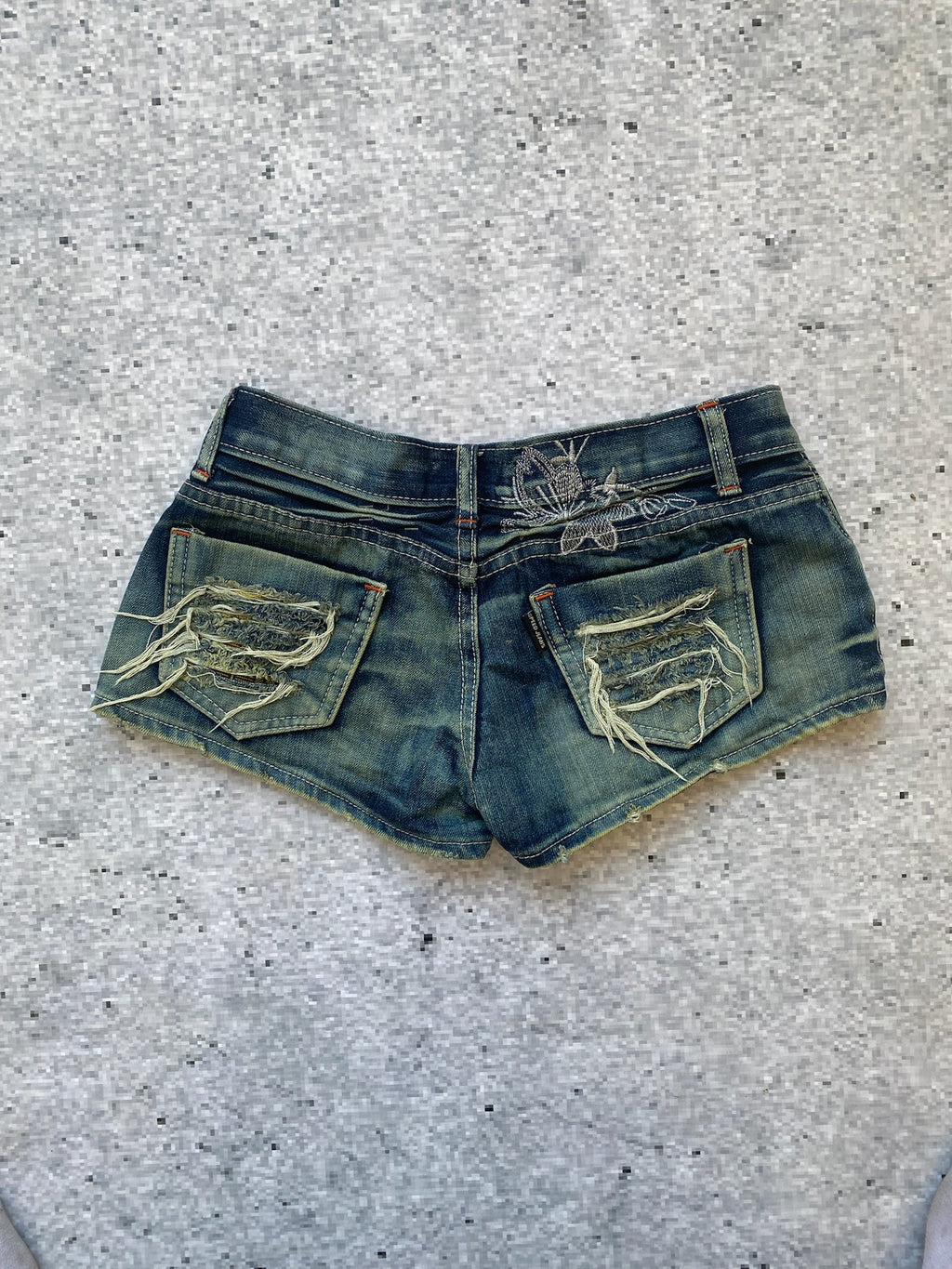 2000s Embroidered Pocket Detail lowrise Microshorts