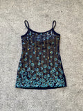 Sequined "Justice" Purple Cami Top