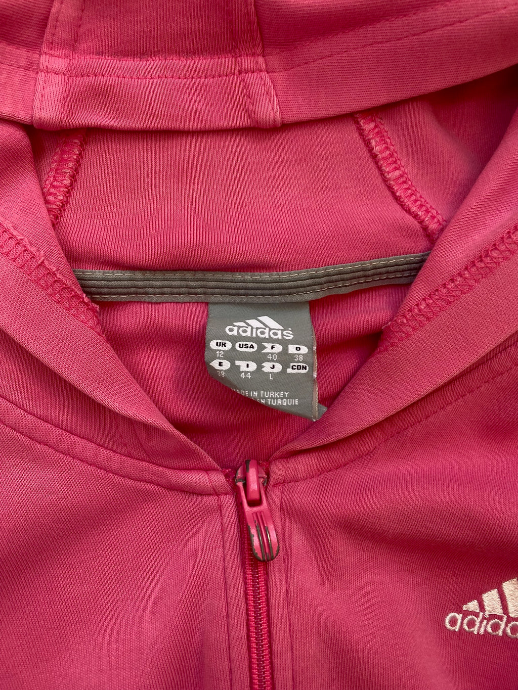 Adidas Pink Zip Up Hoodie