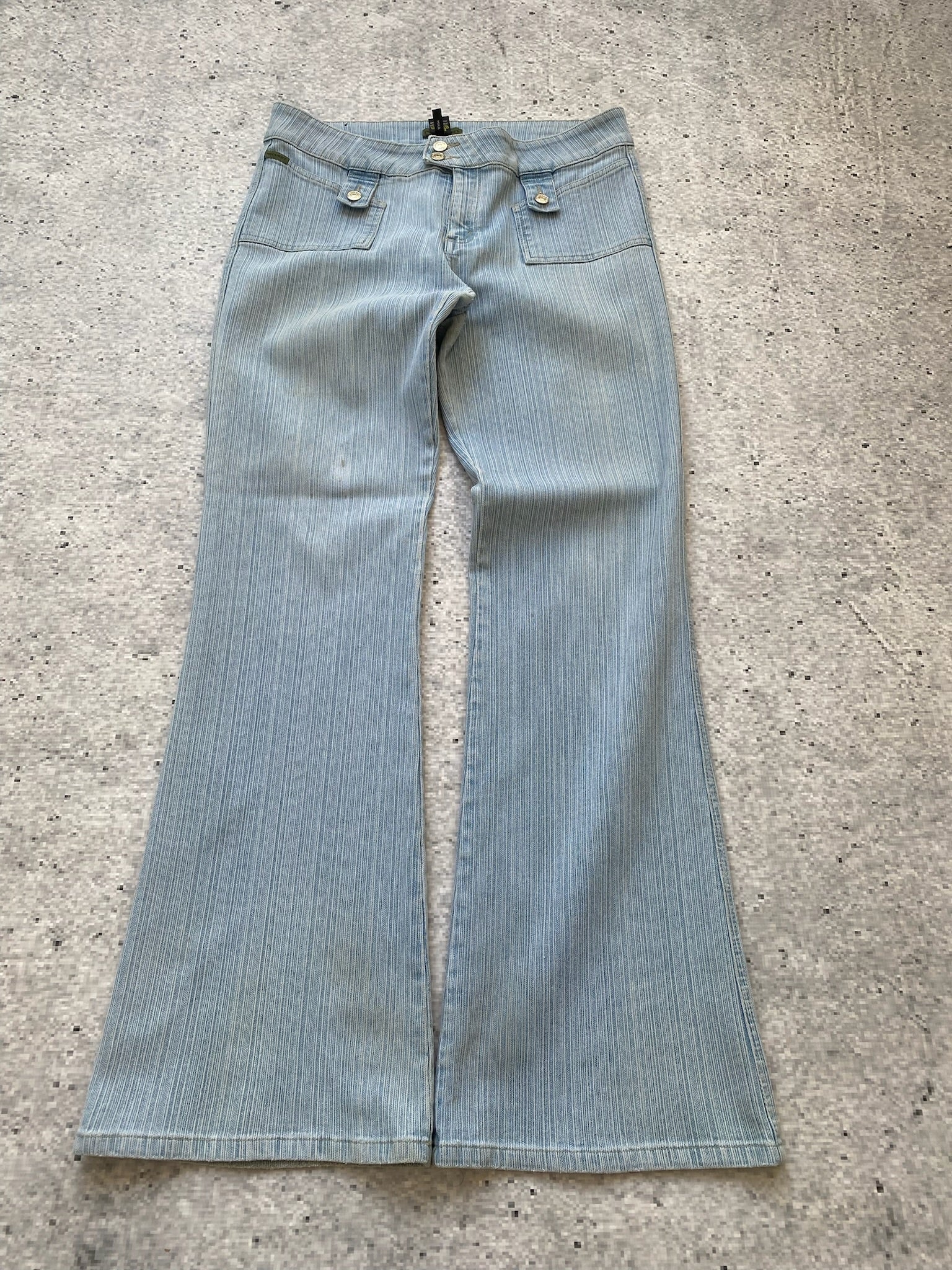 Request Stretchy Flared Lightwash Low Waisted Jeans