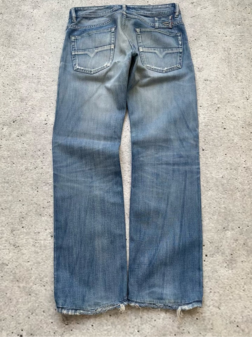 Diesel Straight Leg Distressed Jeans
