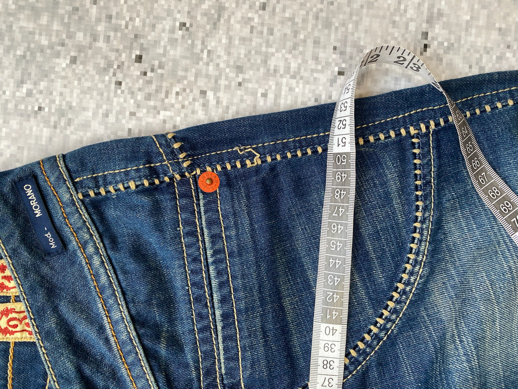 Indian Rose Ultra Low Waisted Flared 2000s jeans