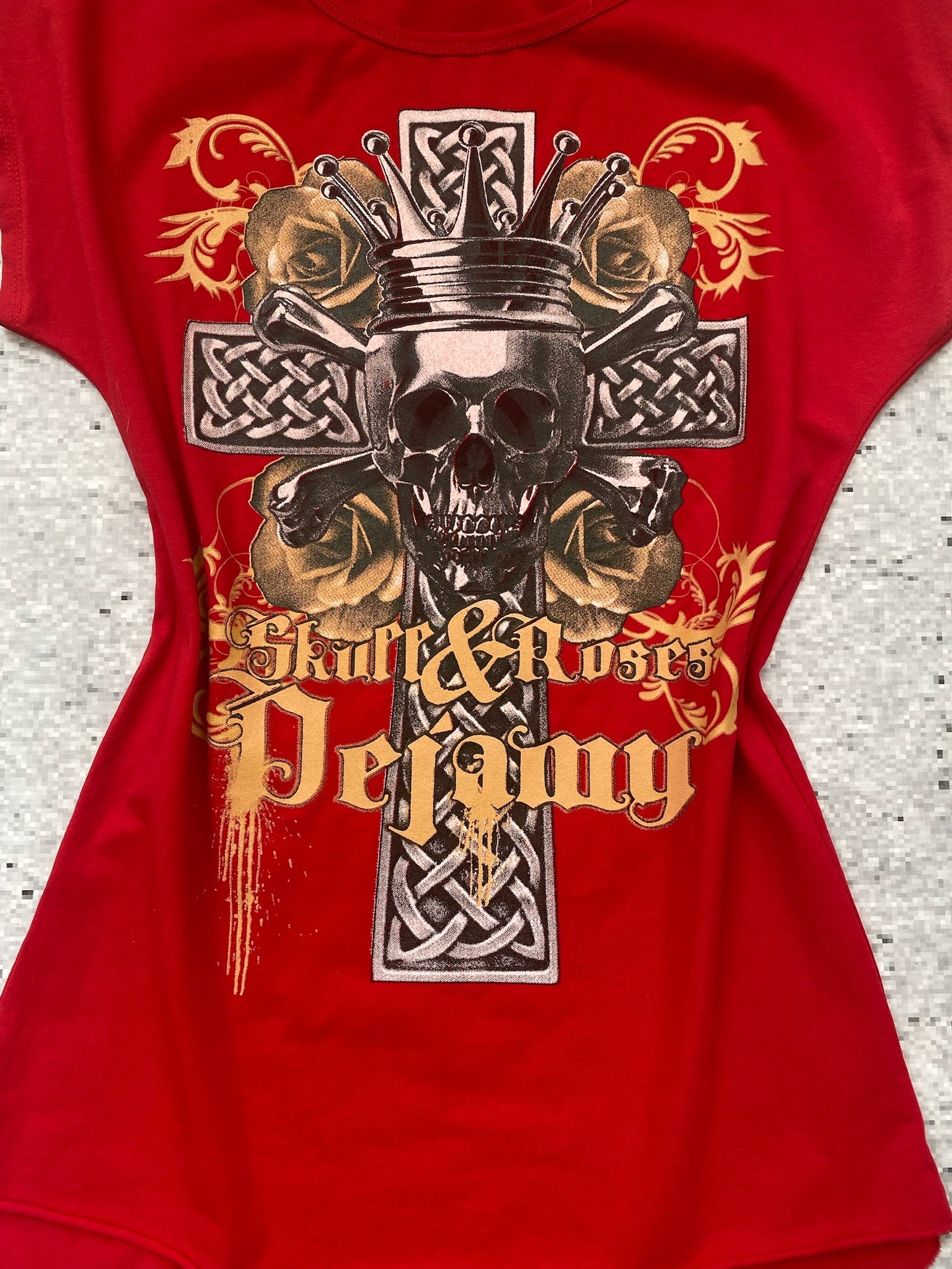 2000s "Skull and Roses" Long Top