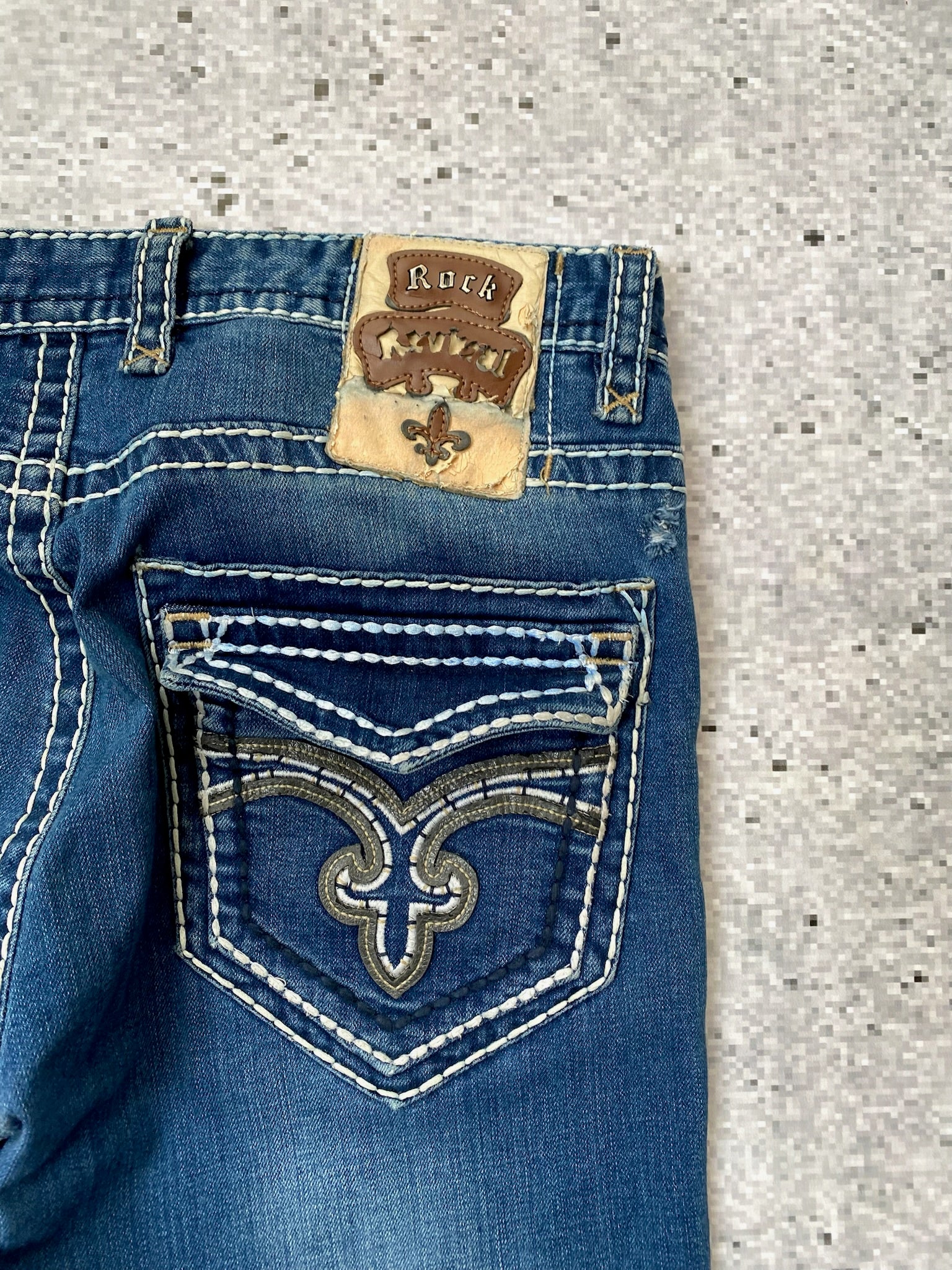 Iconic Rock Revival Straight Leg Jeans
