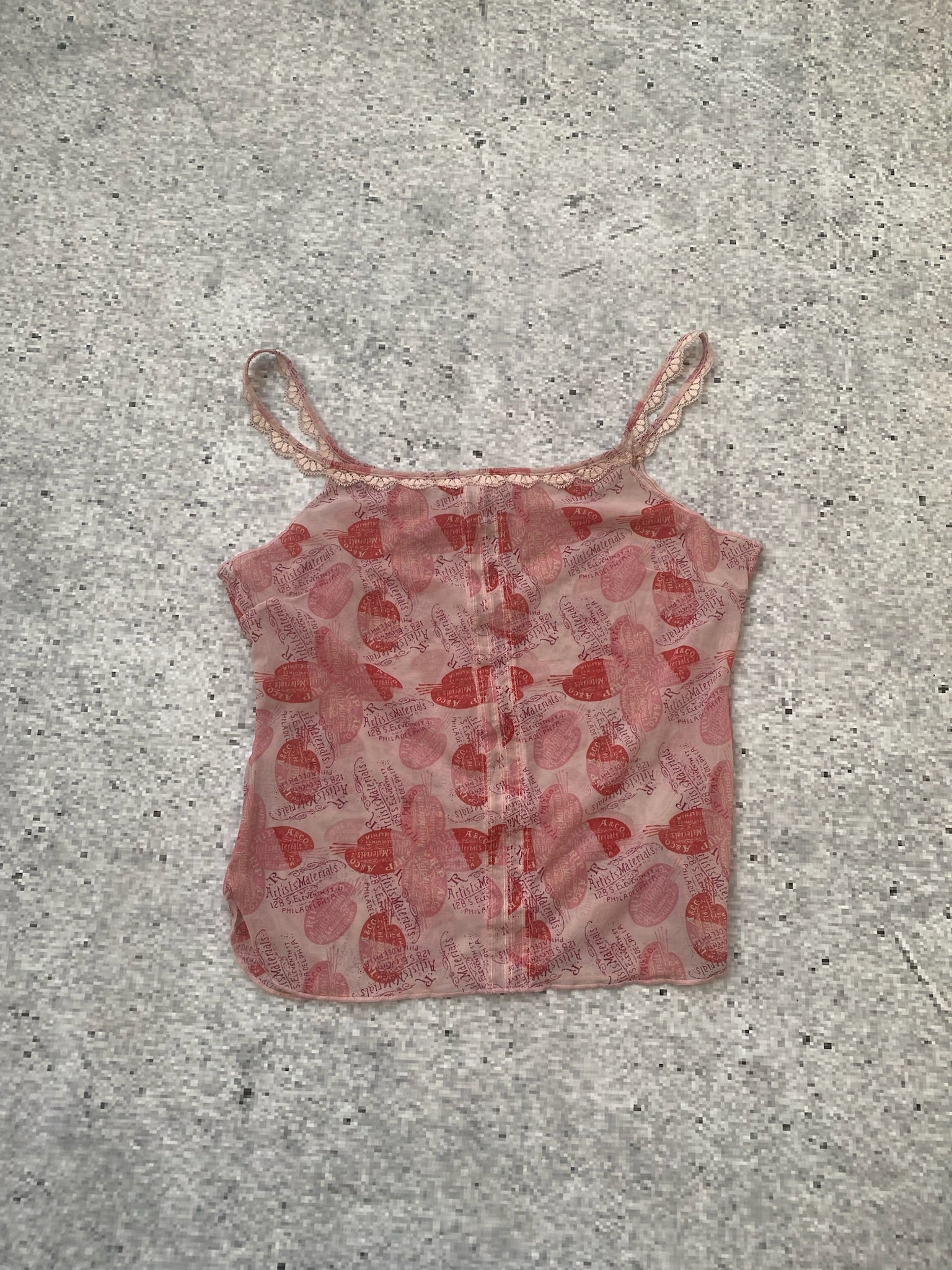 Etam Printed Mesh Top
