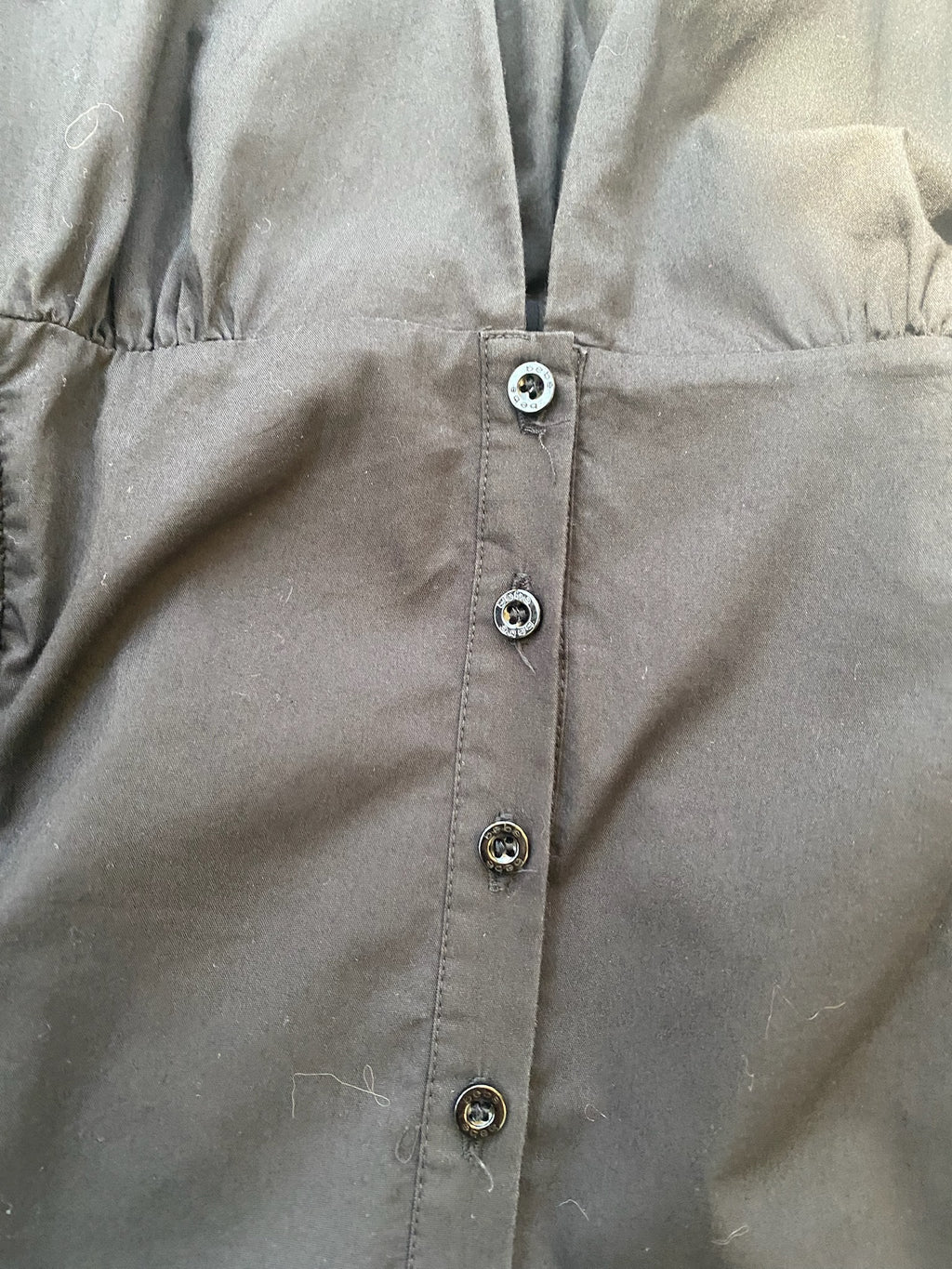 2000s Bebe Black Button-Up Shirt