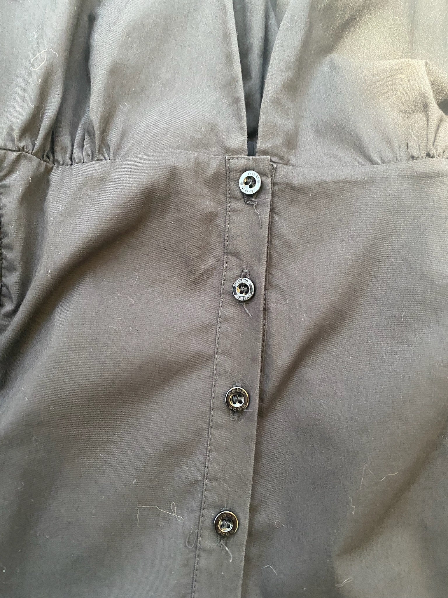 2000s Bebe Black Button-Up Shirt