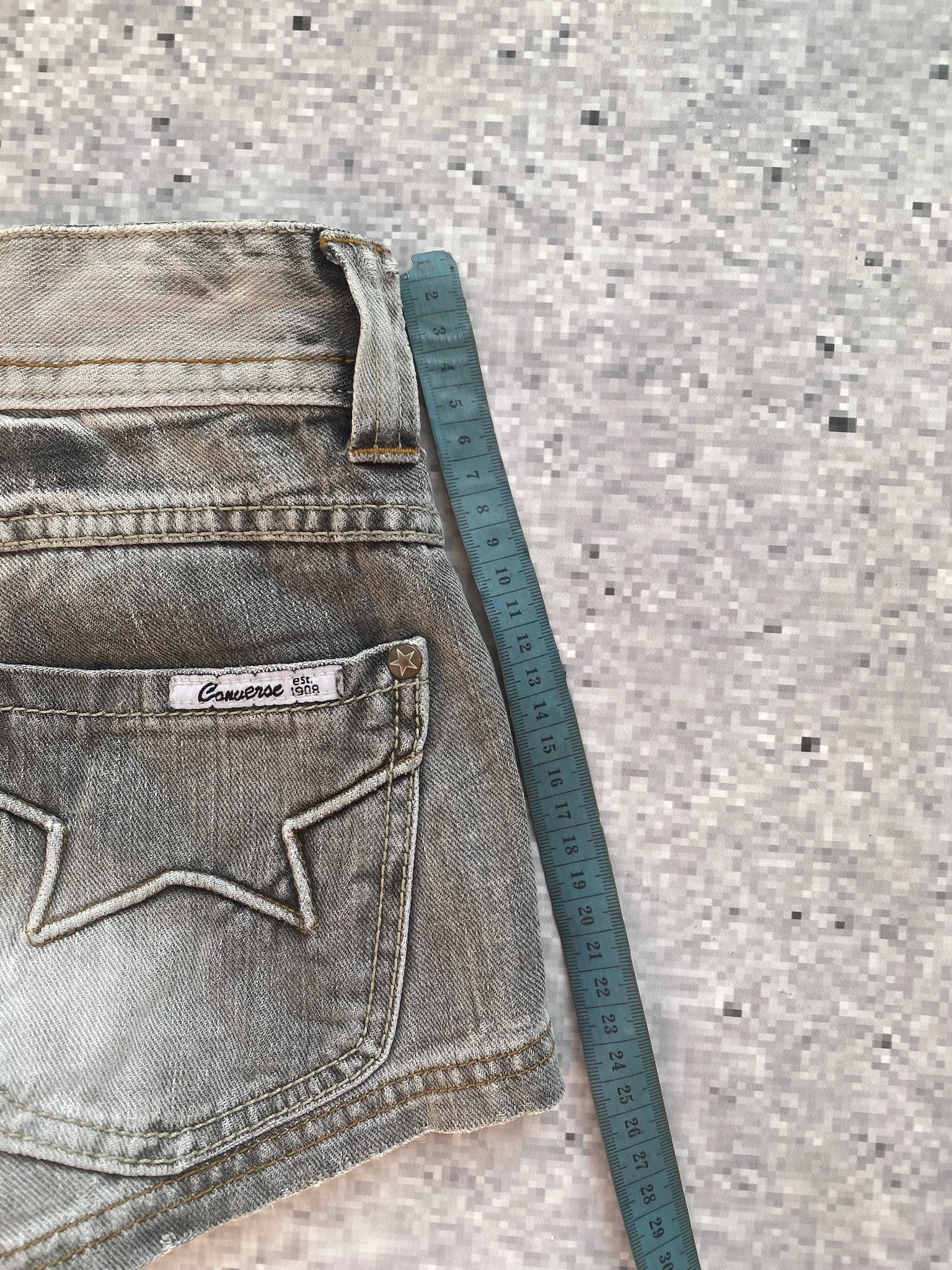 Low Rise 2000s Converse Gray Washed Microshorts