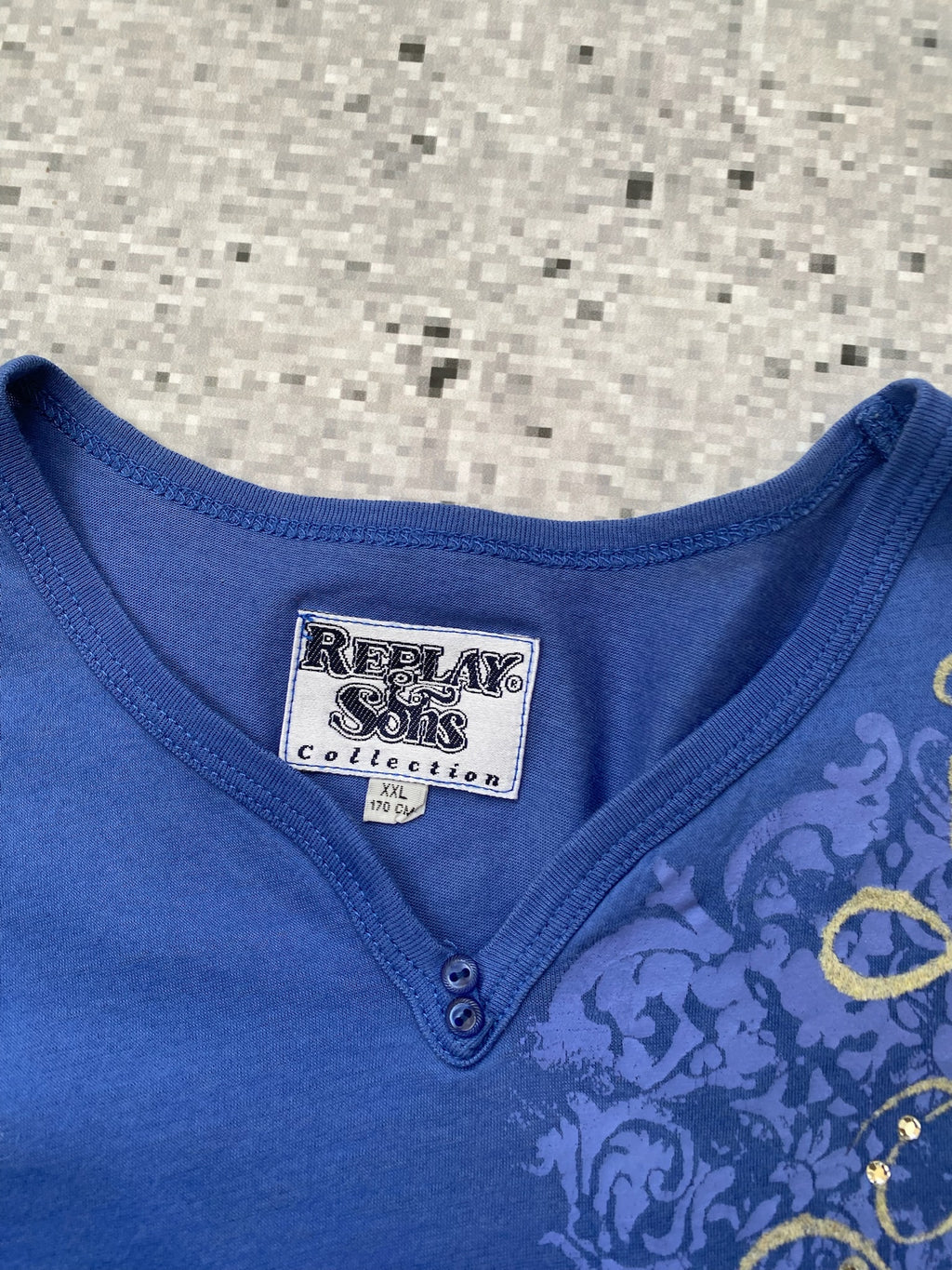 Replay y2k snatched v-neck grunge blue top