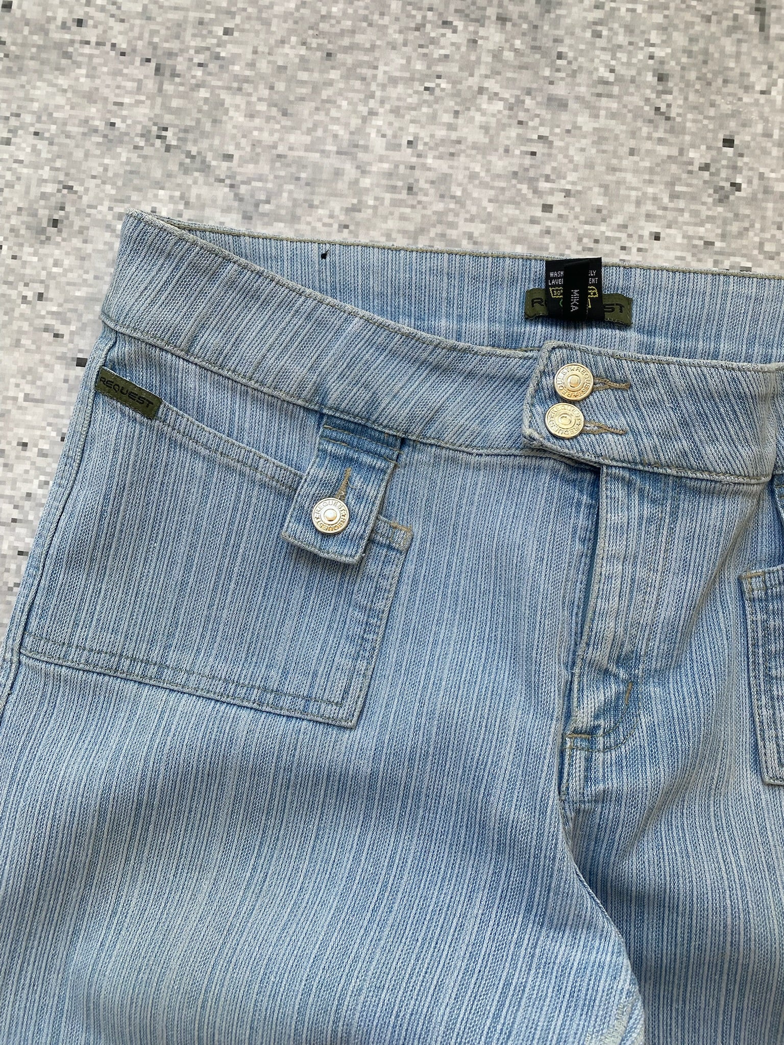 Request Stretchy Flared Lightwash Low Waisted Jeans