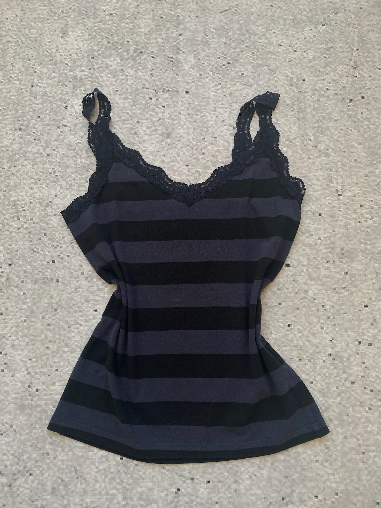 Lace Cami Purple Striped Top