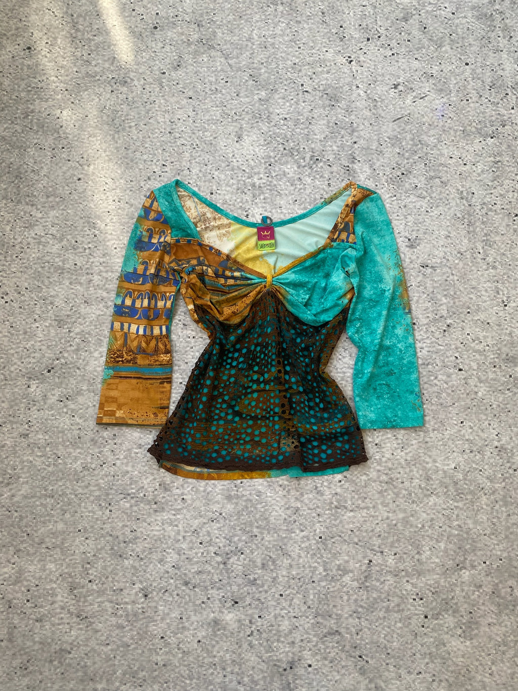 Save the Queen 3/4 Sleeve Mesh Top