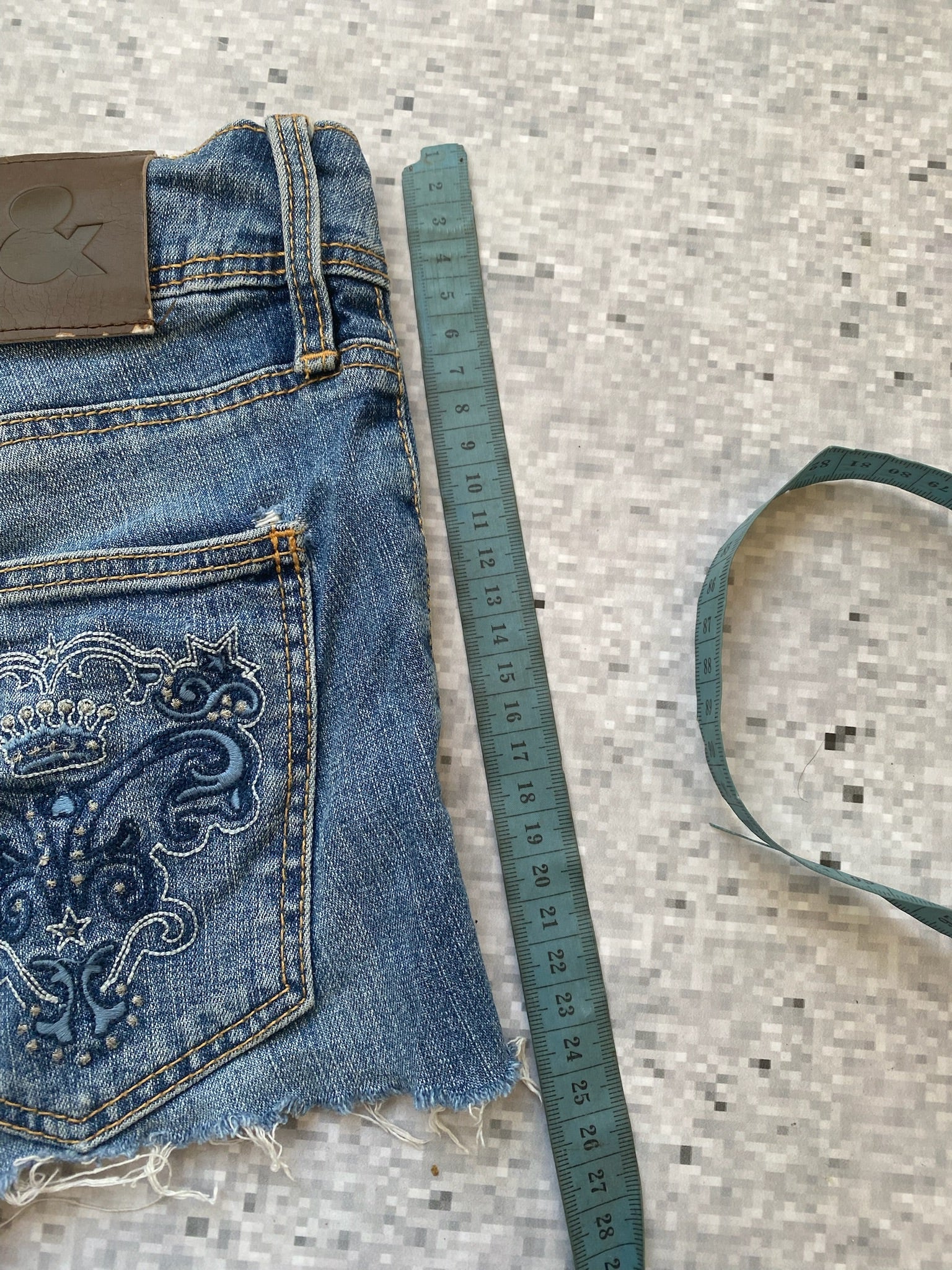 Low waisted Embroidered Microshorts