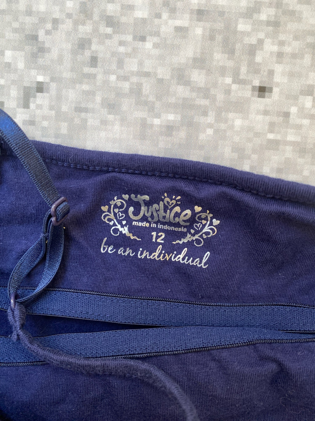 Sequined "Justice" Purple Cami Top