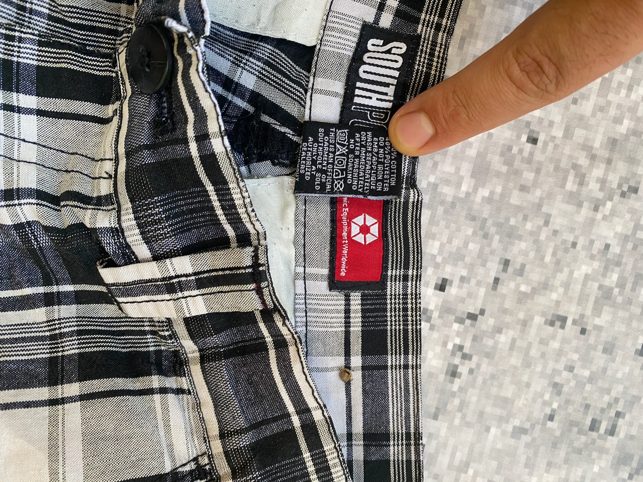 SouthPole Plaid Long Shorts