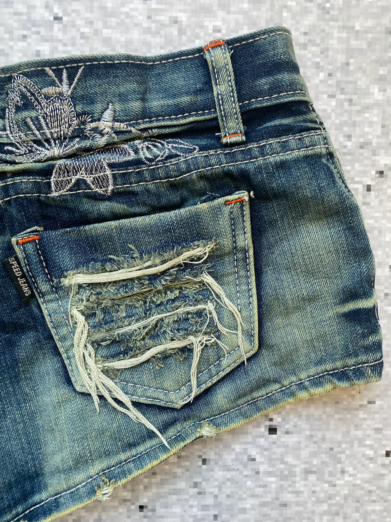 2000s Embroidered Pocket Detail lowrise Microshorts
