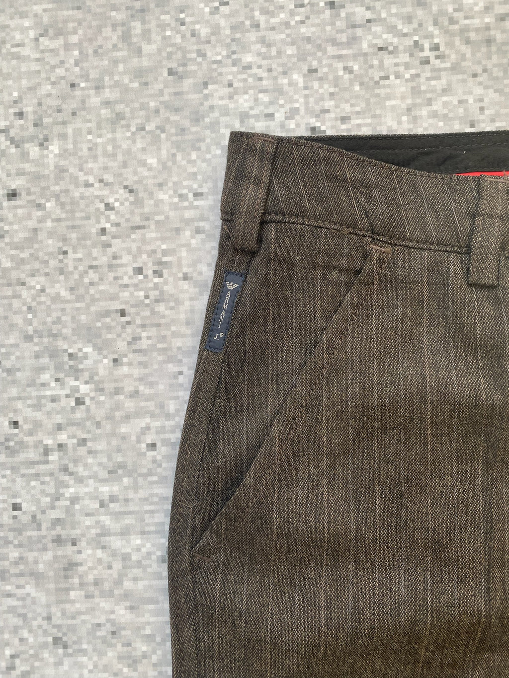 Armani Vintage Striped Pleated Wool Men Trousers