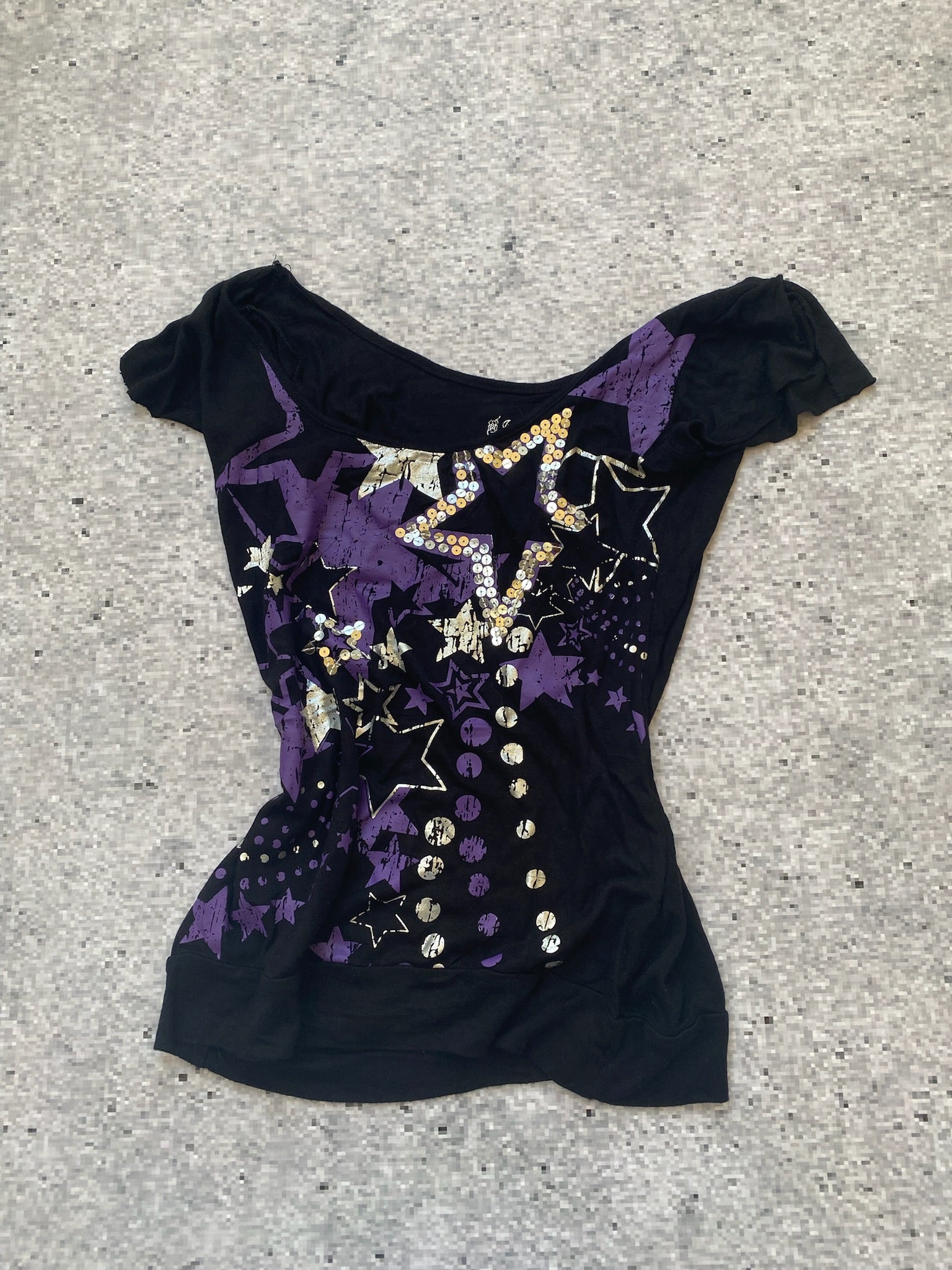Scene Sequined Shiny Star Top