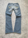 Etam Bedazzled Tribal  Low waisted flared jeans
