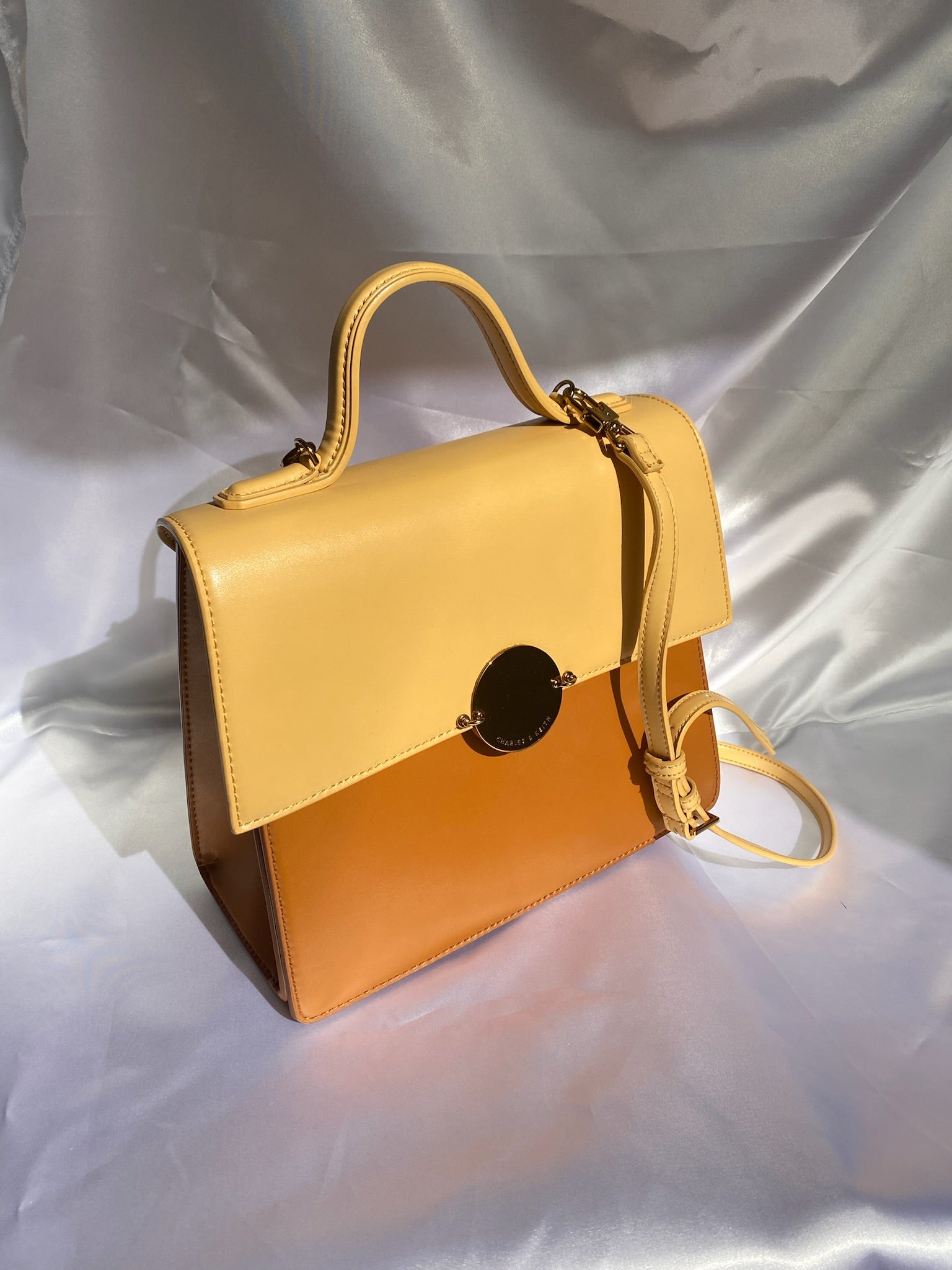Charles & Keith Brown and Beige Bag