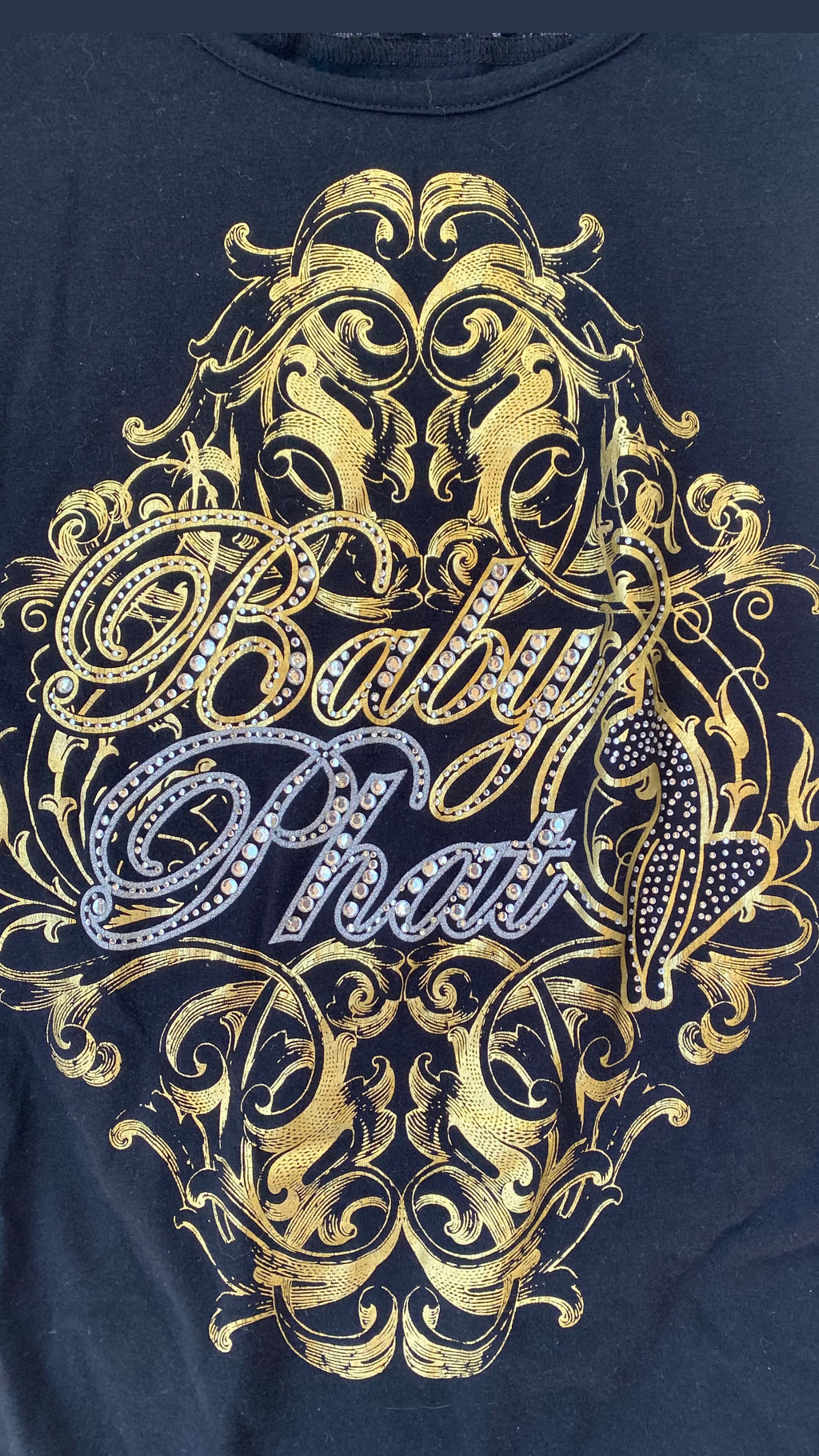 back see-through lace short-sleeved "Baby Phat" top