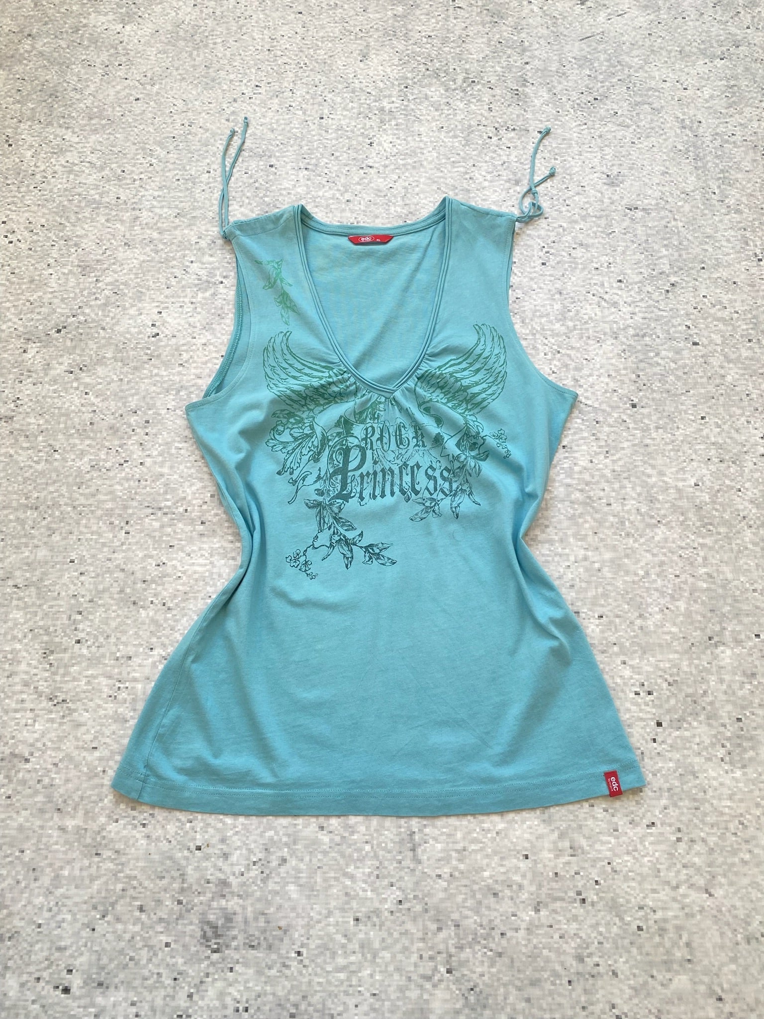 Baby Blue Rock Princess V-Neck Tank Top
