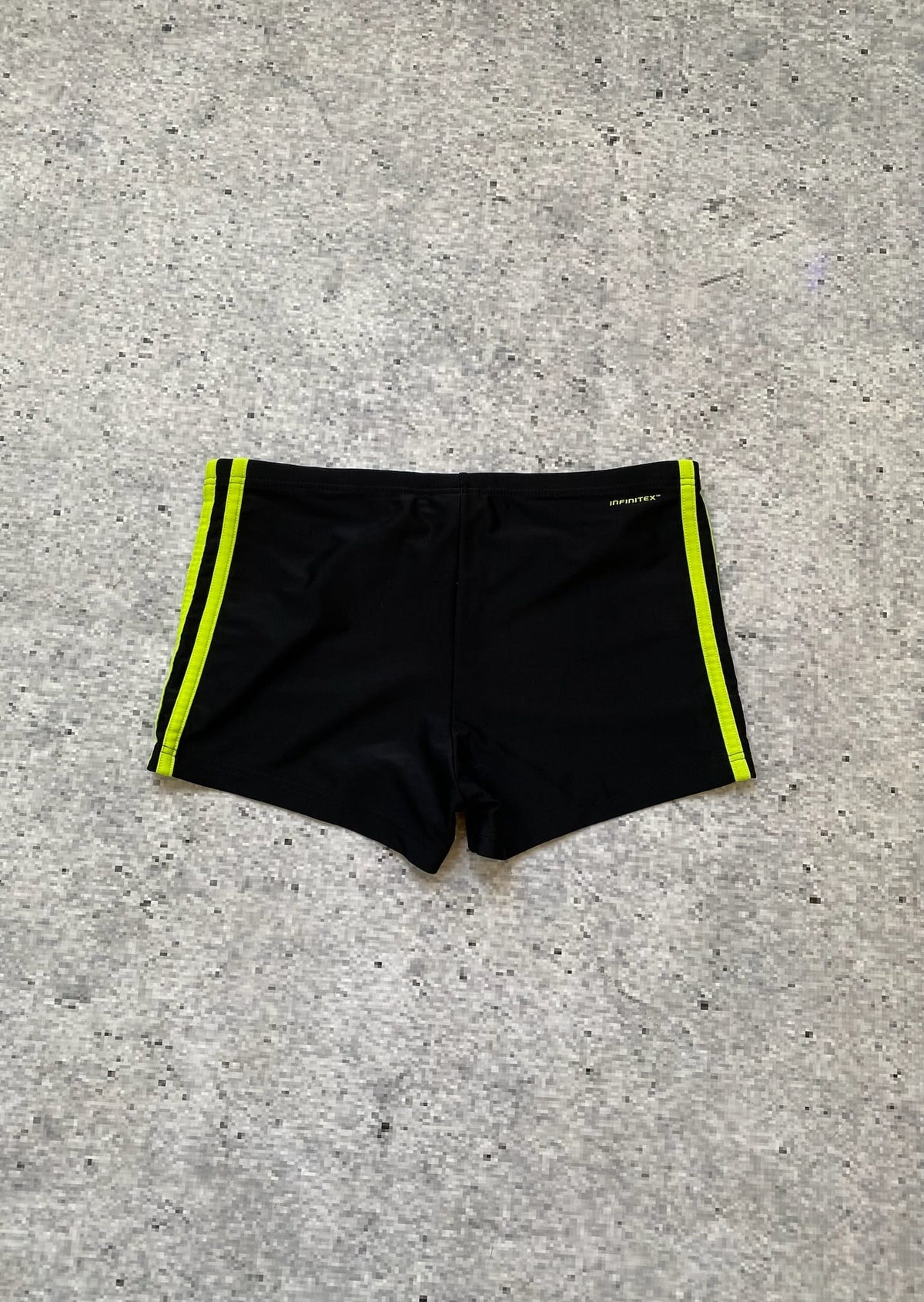 2000s Adidas Infinitex Neon Yellow Stripes Swimmimg Shorts