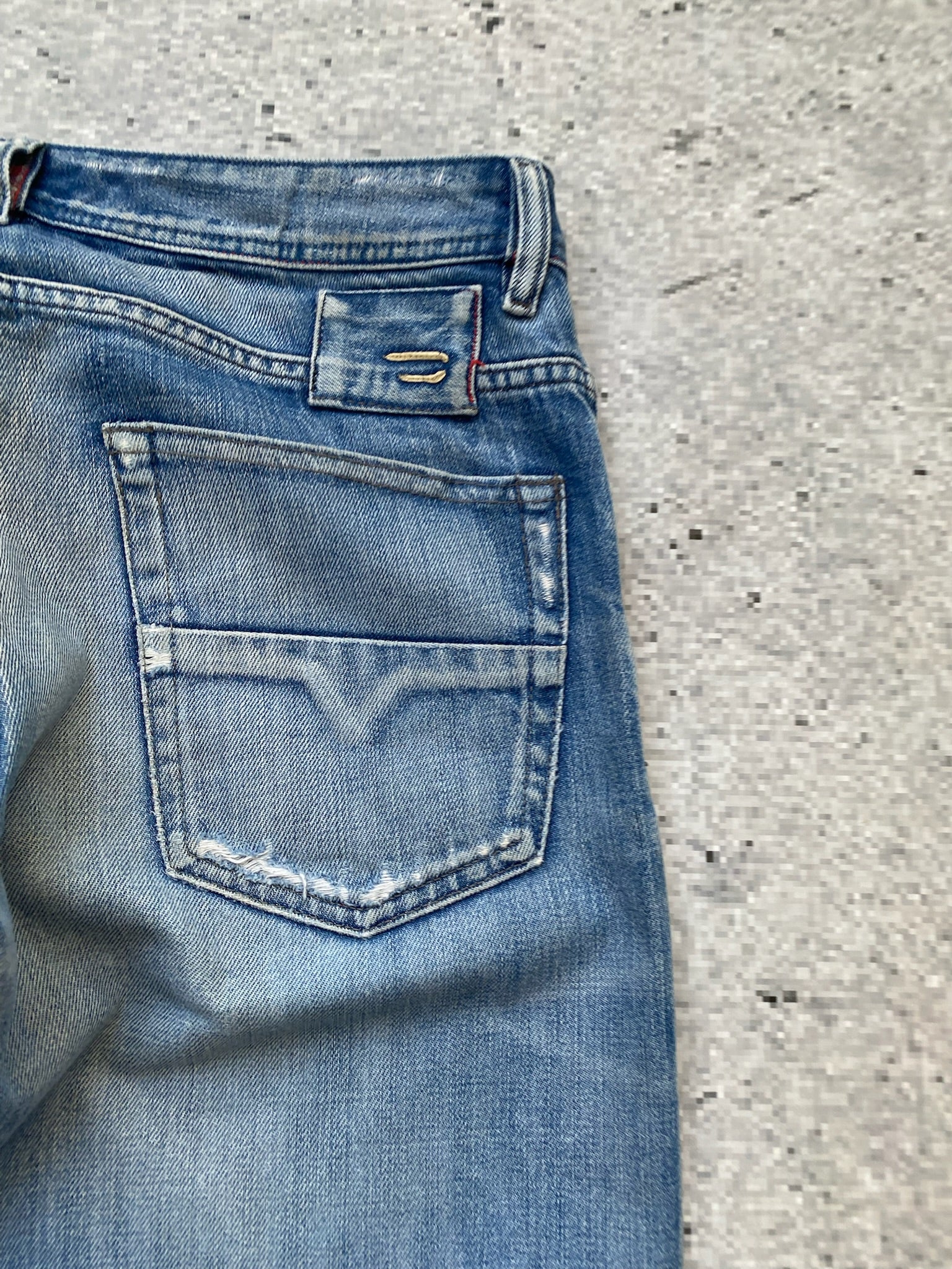 Diesel Straight Leg Distressed Jeans
