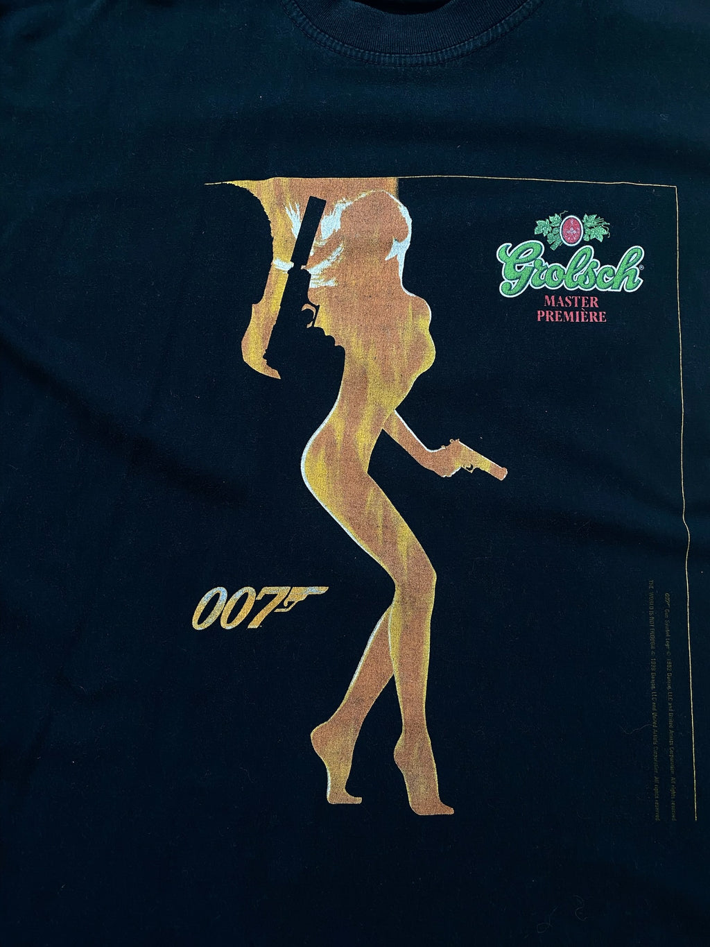 JAMES BOND 007 T-Shirt World Is Not Enough Black Official Grolsch Promo RARE