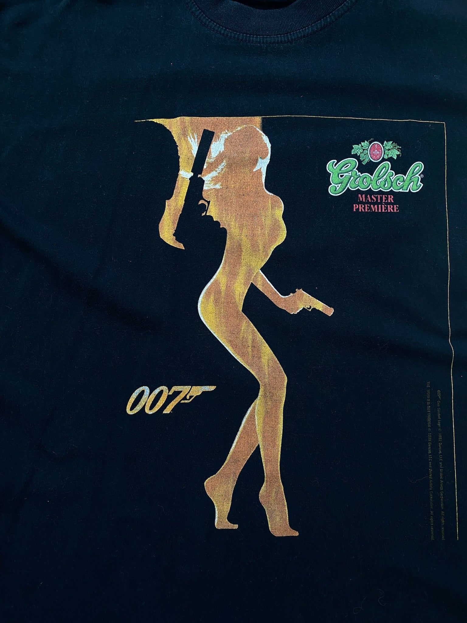 JAMES BOND 007 T-Shirt World Is Not Enough Black Official Grolsch Promo RARE