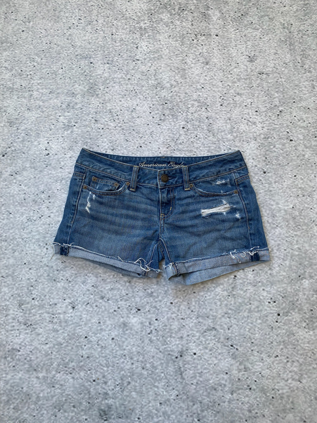 2000s American Eagle folded lowrise microshorts