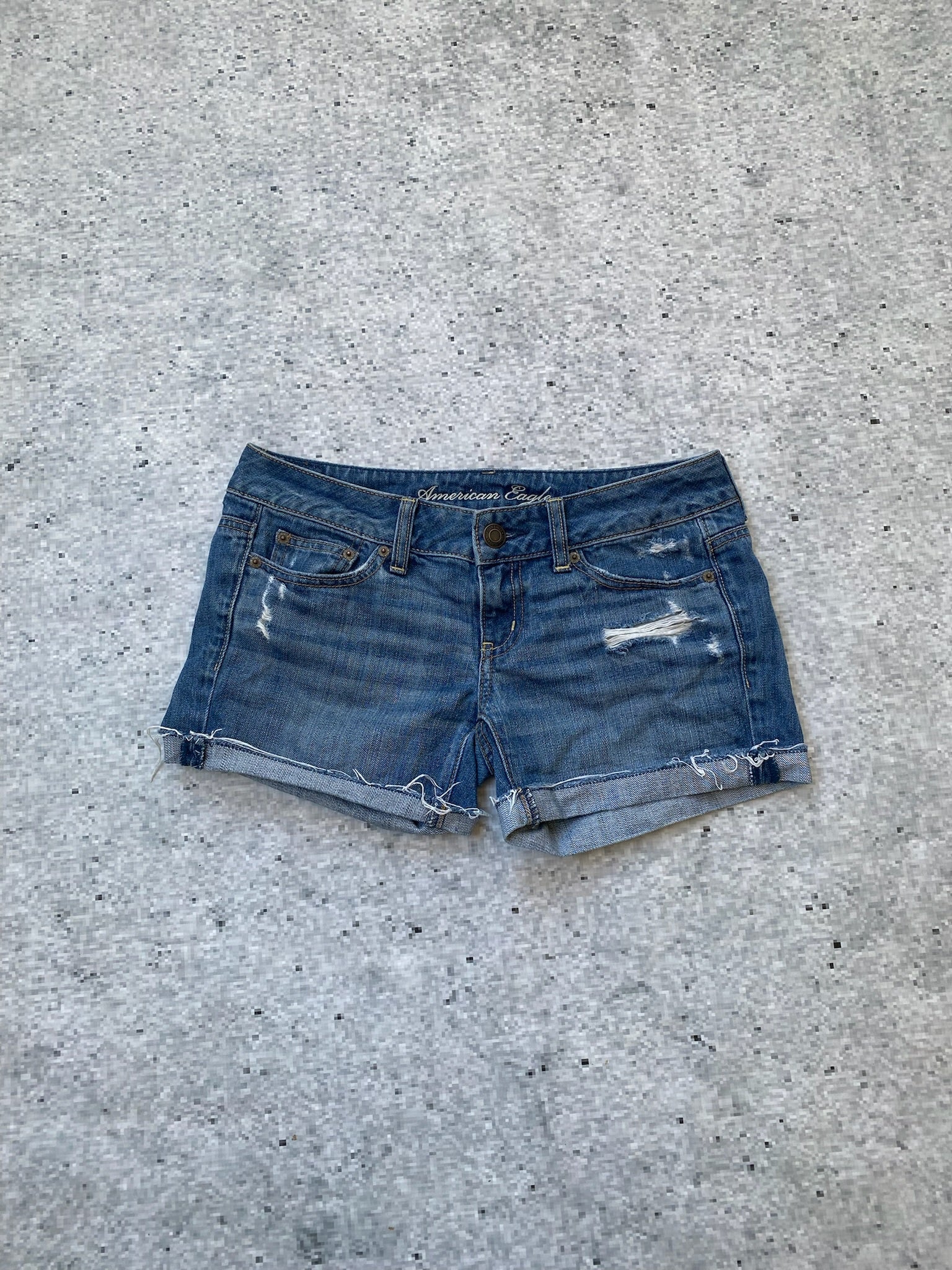 2000s American Eagle folded lowrise microshorts