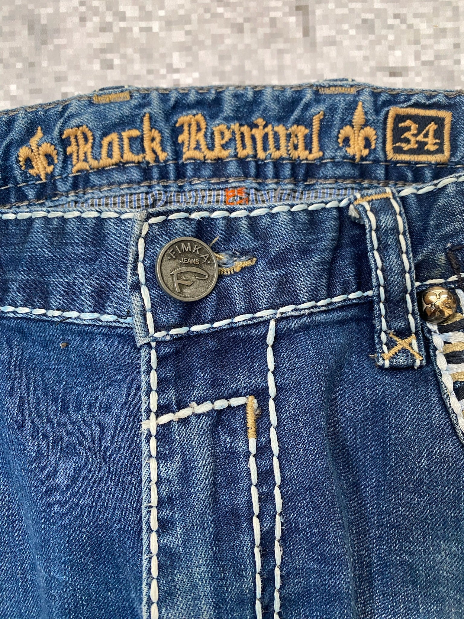 Iconic Rock Revival Straight Leg Jeans