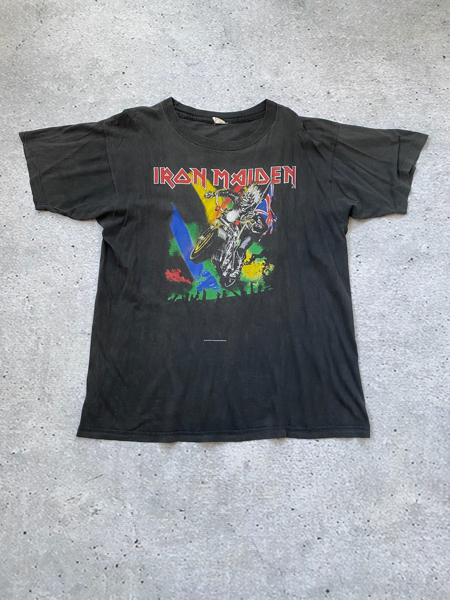 Vintage Faded Single Stitch 1989 Iron Maiden Tee