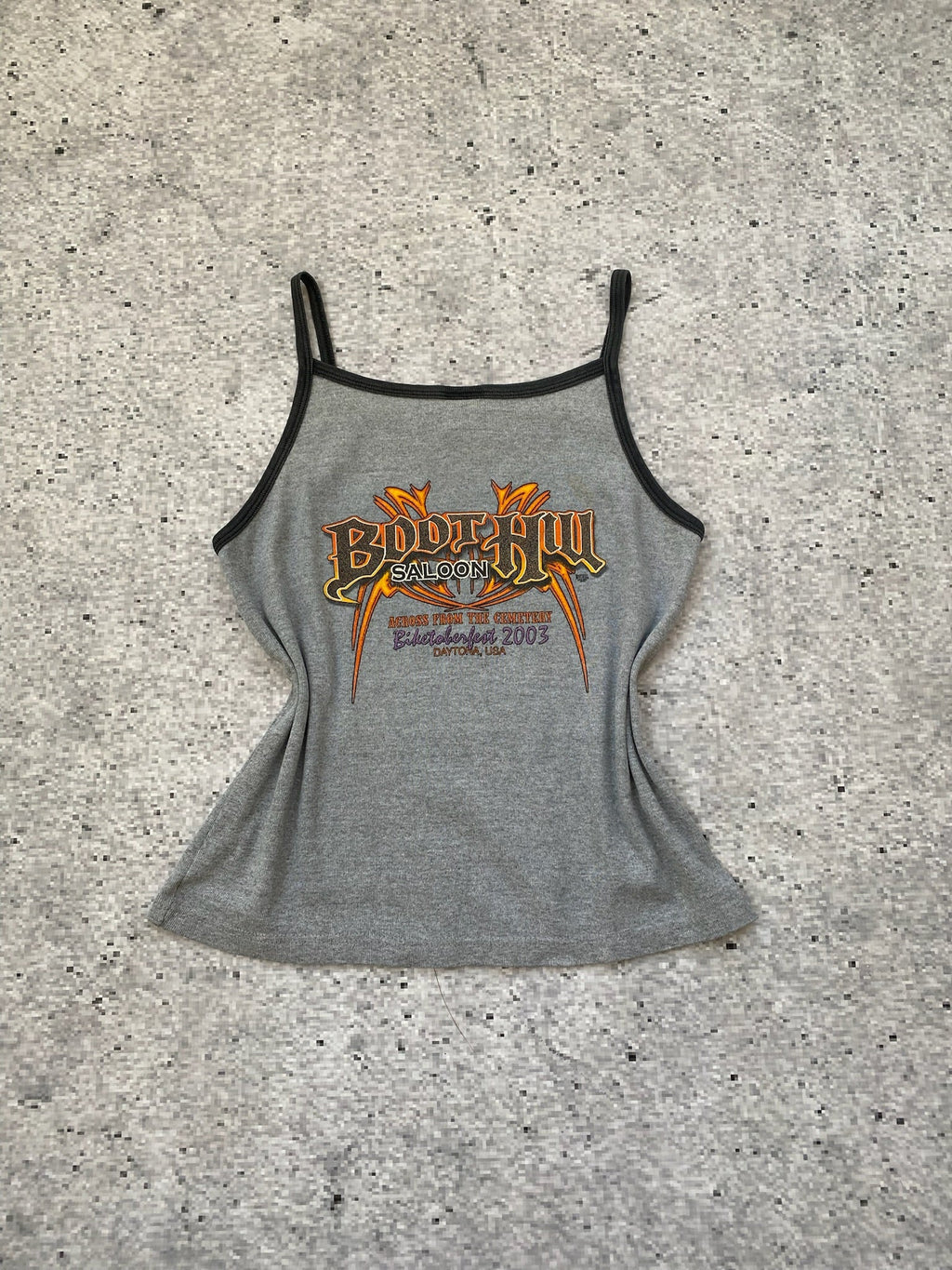 Early 2000s Gray "Made In USA" Biker Cami Top