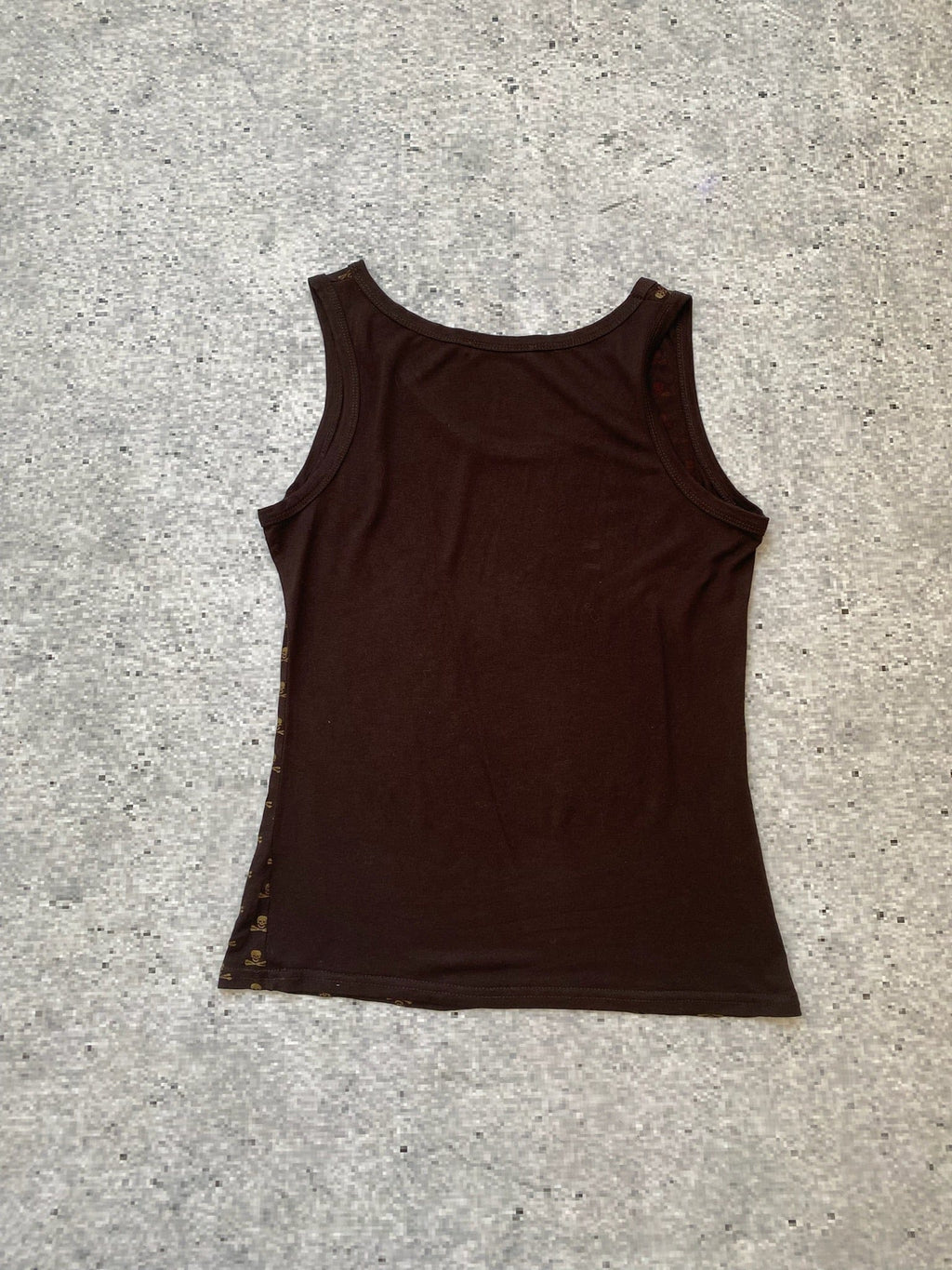 Fishbone Brown Grunge Skull Tank Top Fishbone