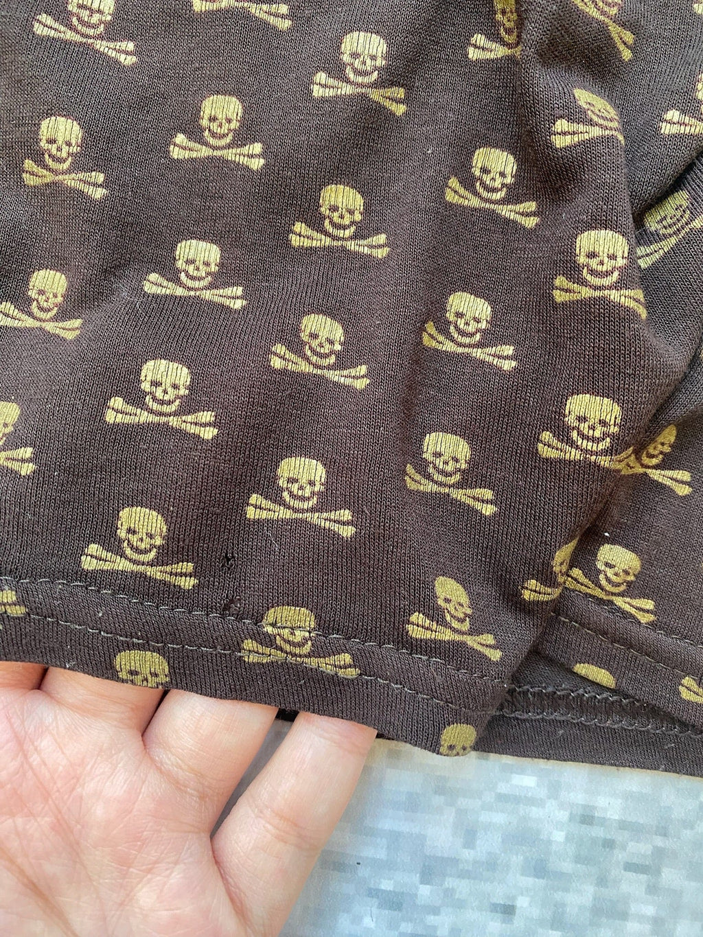 Fishbone Brown Grunge Skull Tank Top Fishbone