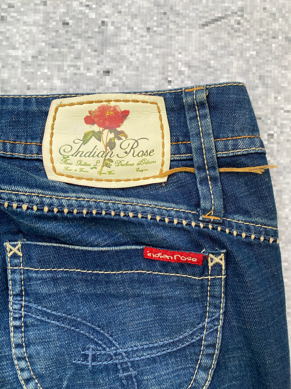 Indian Rose Ultra Low Waisted Flared 2000s jeans