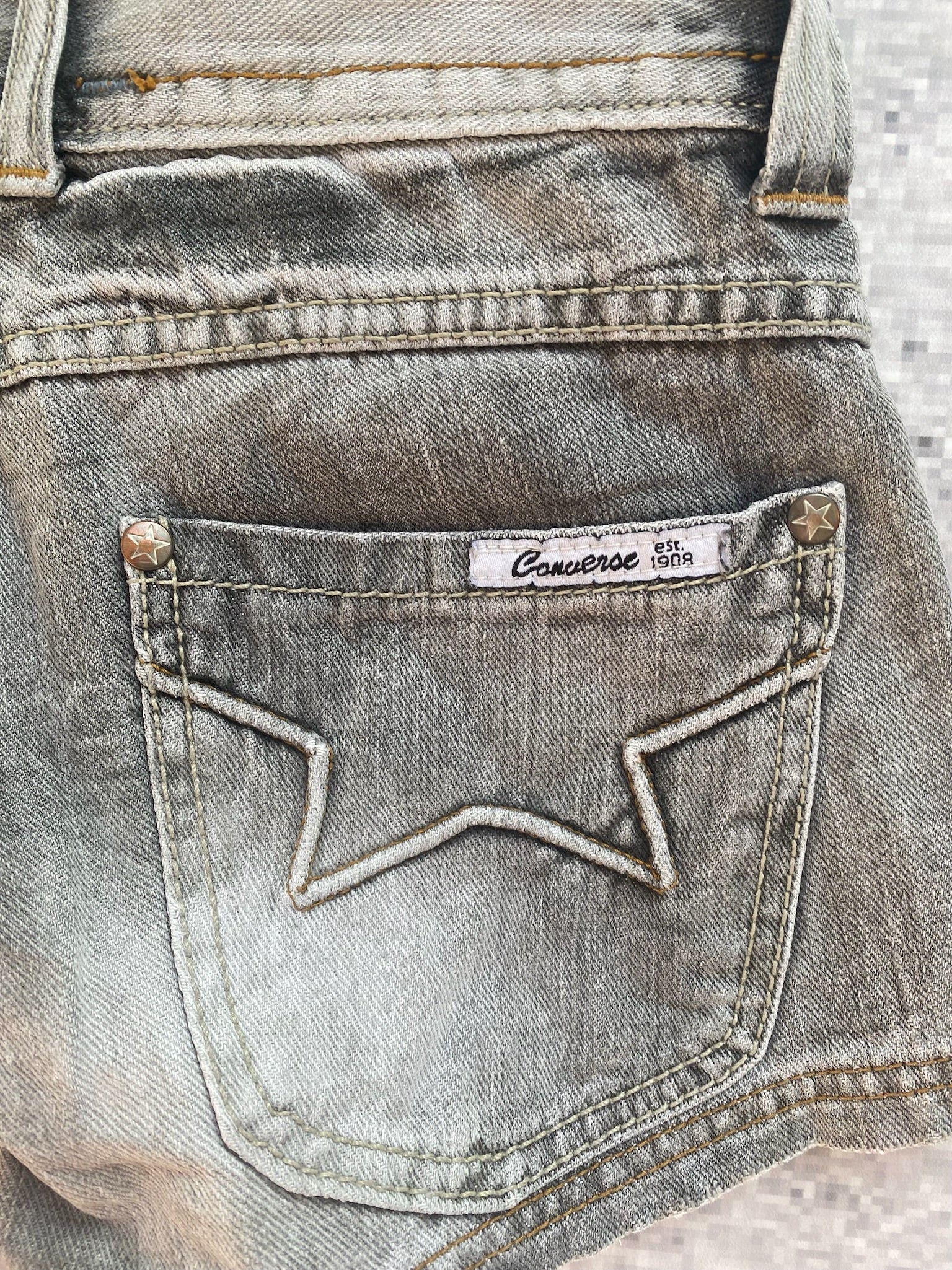 Low Rise 2000s Converse Gray Washed Microshorts