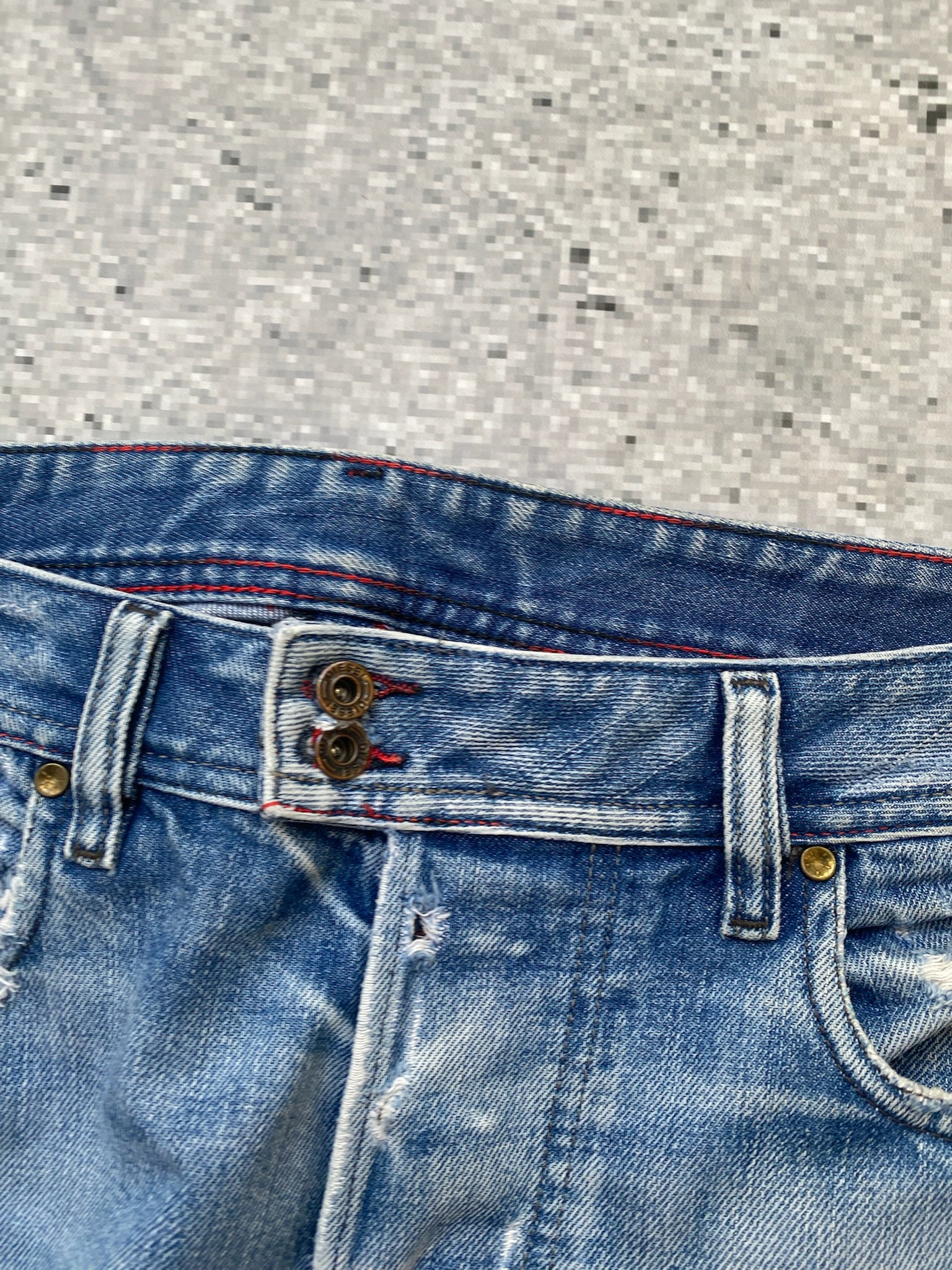 Diesel Straight Leg Distressed Jeans