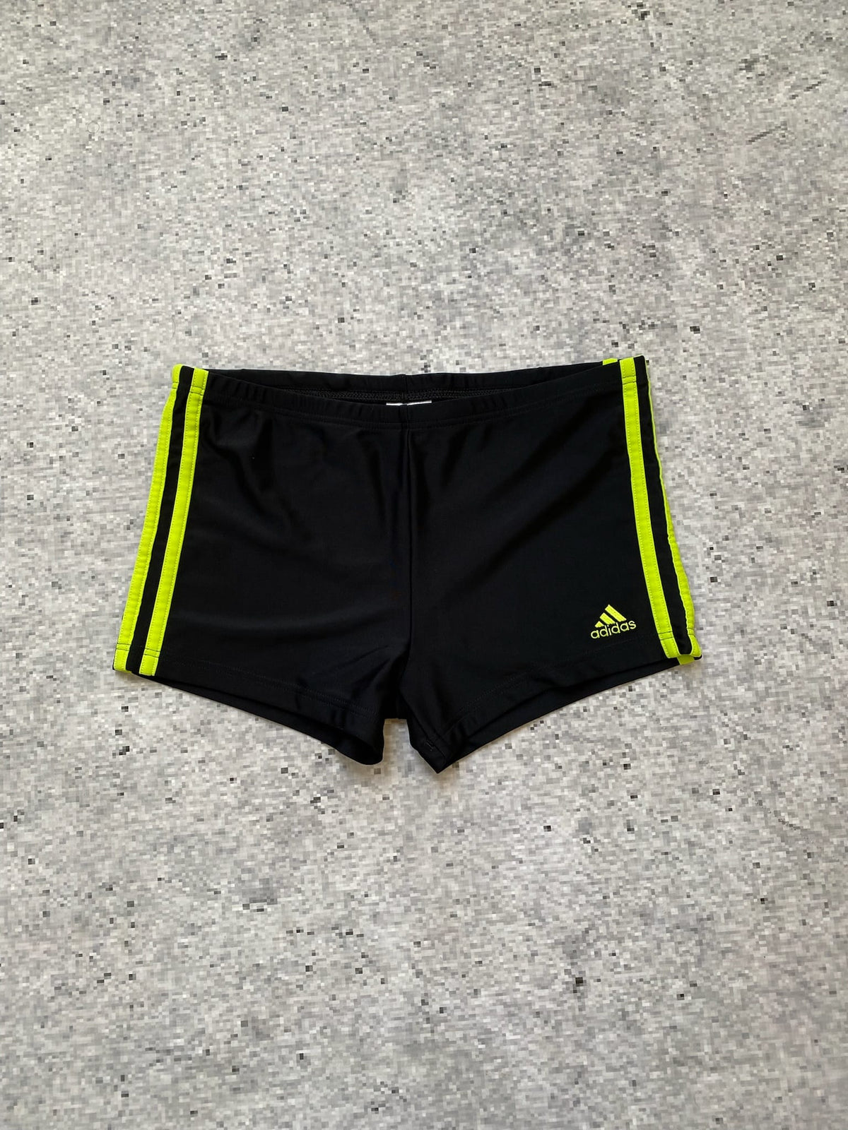 2000s Adidas Infinitex Neon Yellow Stripes Swimmimg Shorts