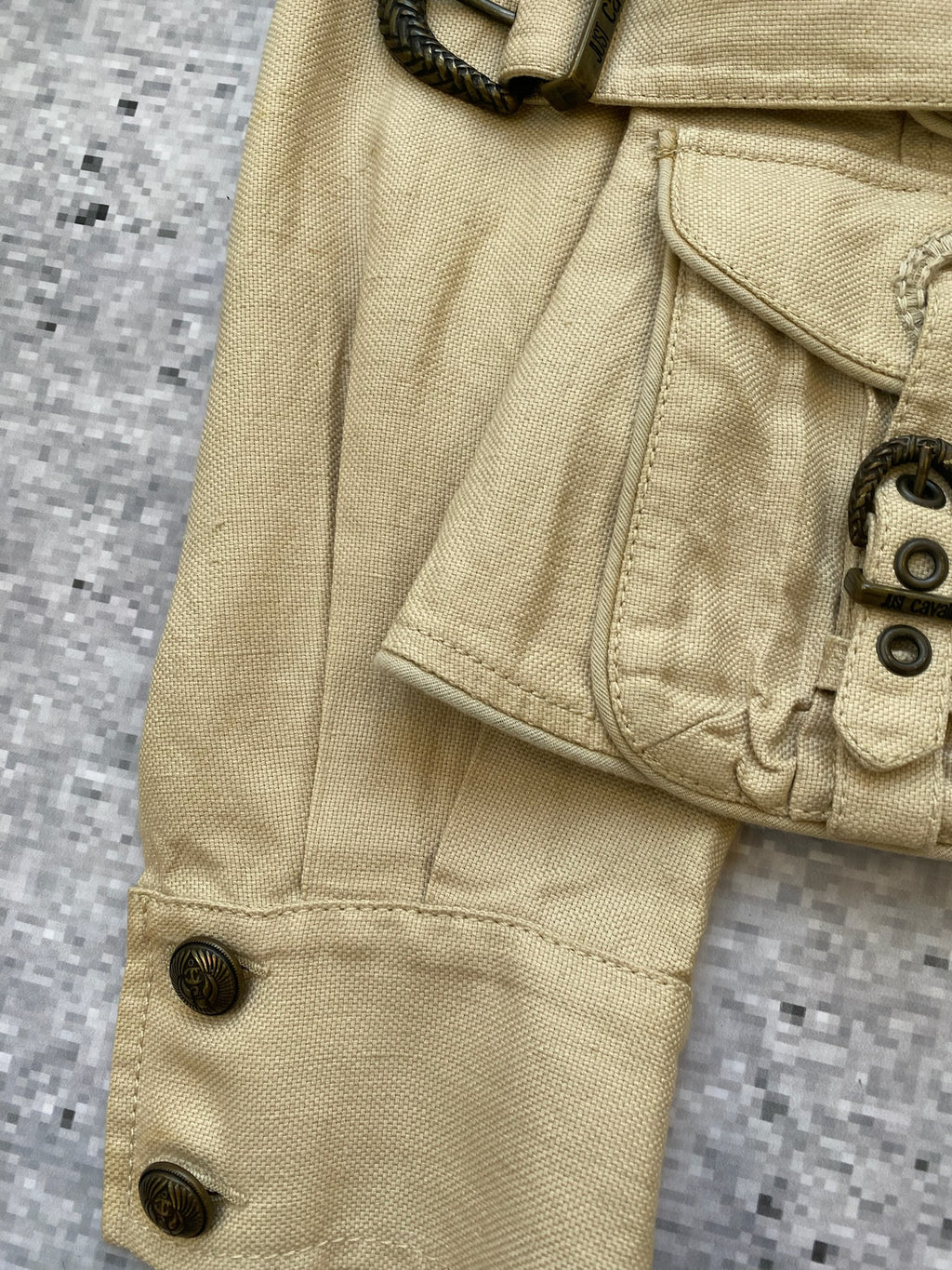 Just Cavalli Denim Padded Jacket with a ton of pockets