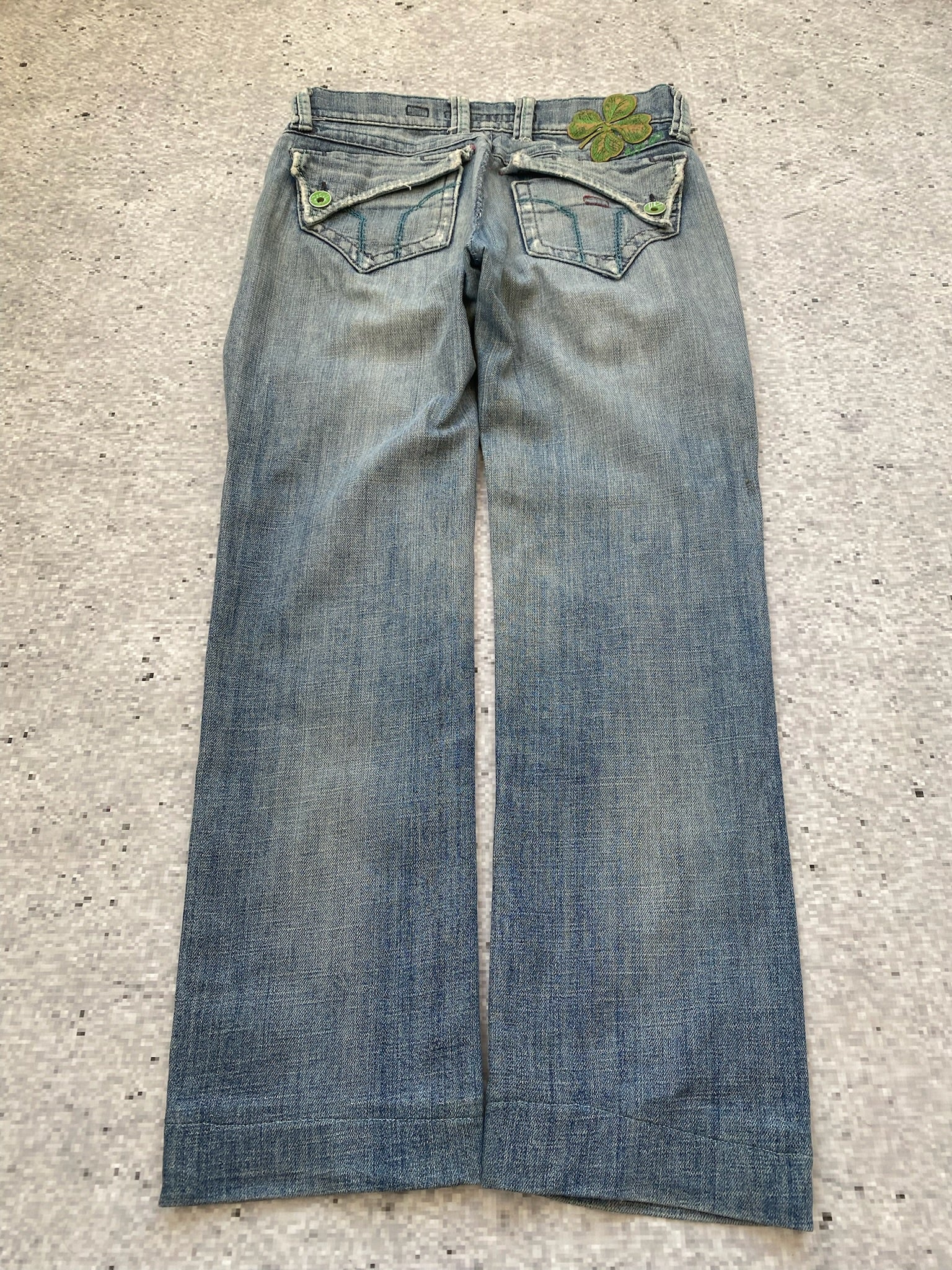 Miss Sixty low waist straight jeans green clover leaf