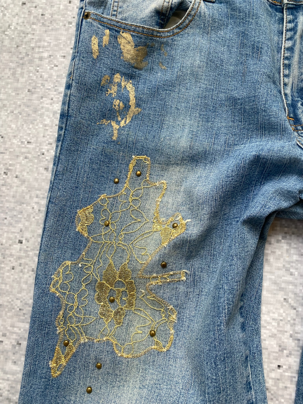 Tuscan style y2k low waisted bootcut jeans