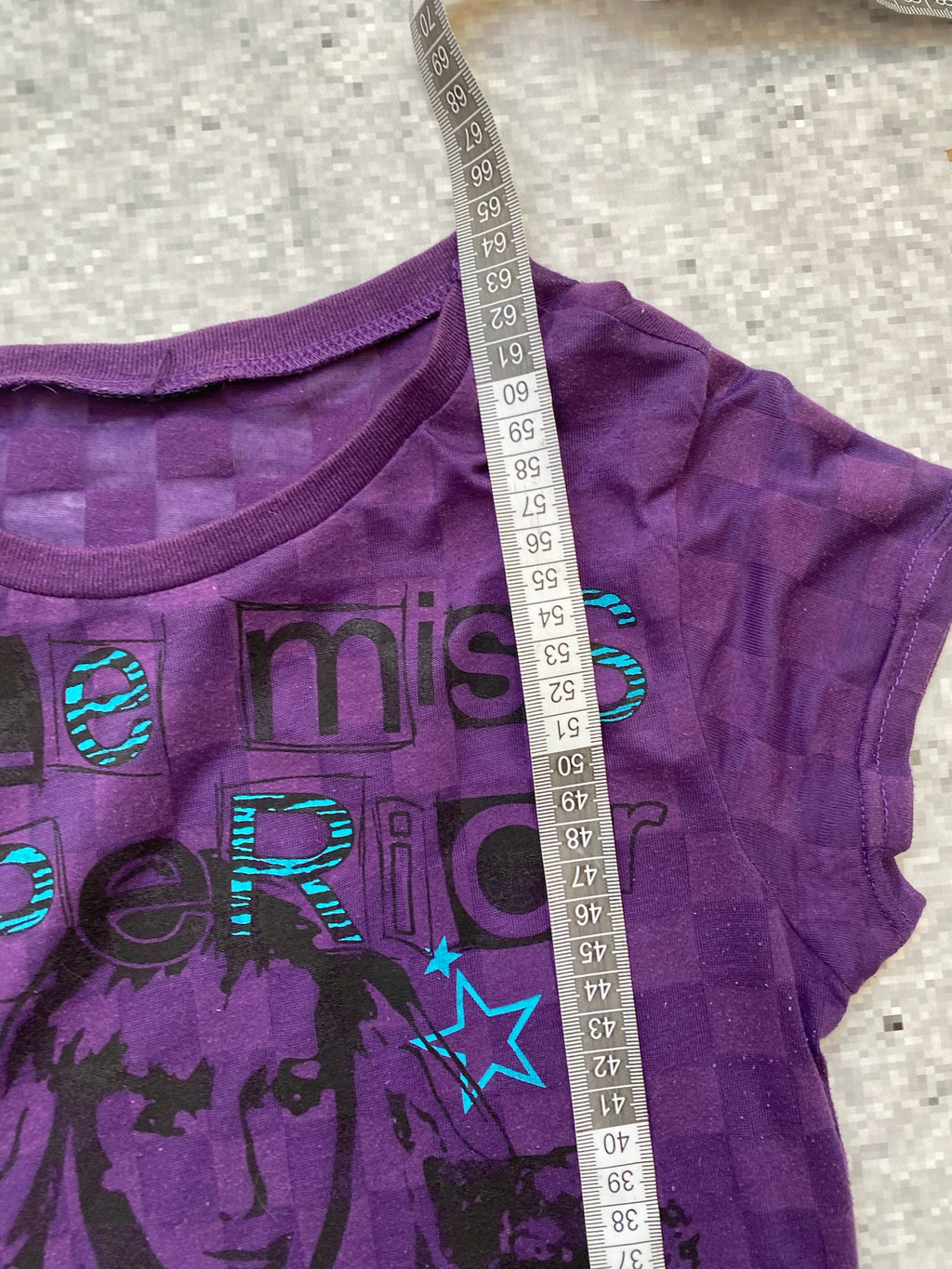see-through emo checkered "Little Miss Superior" top