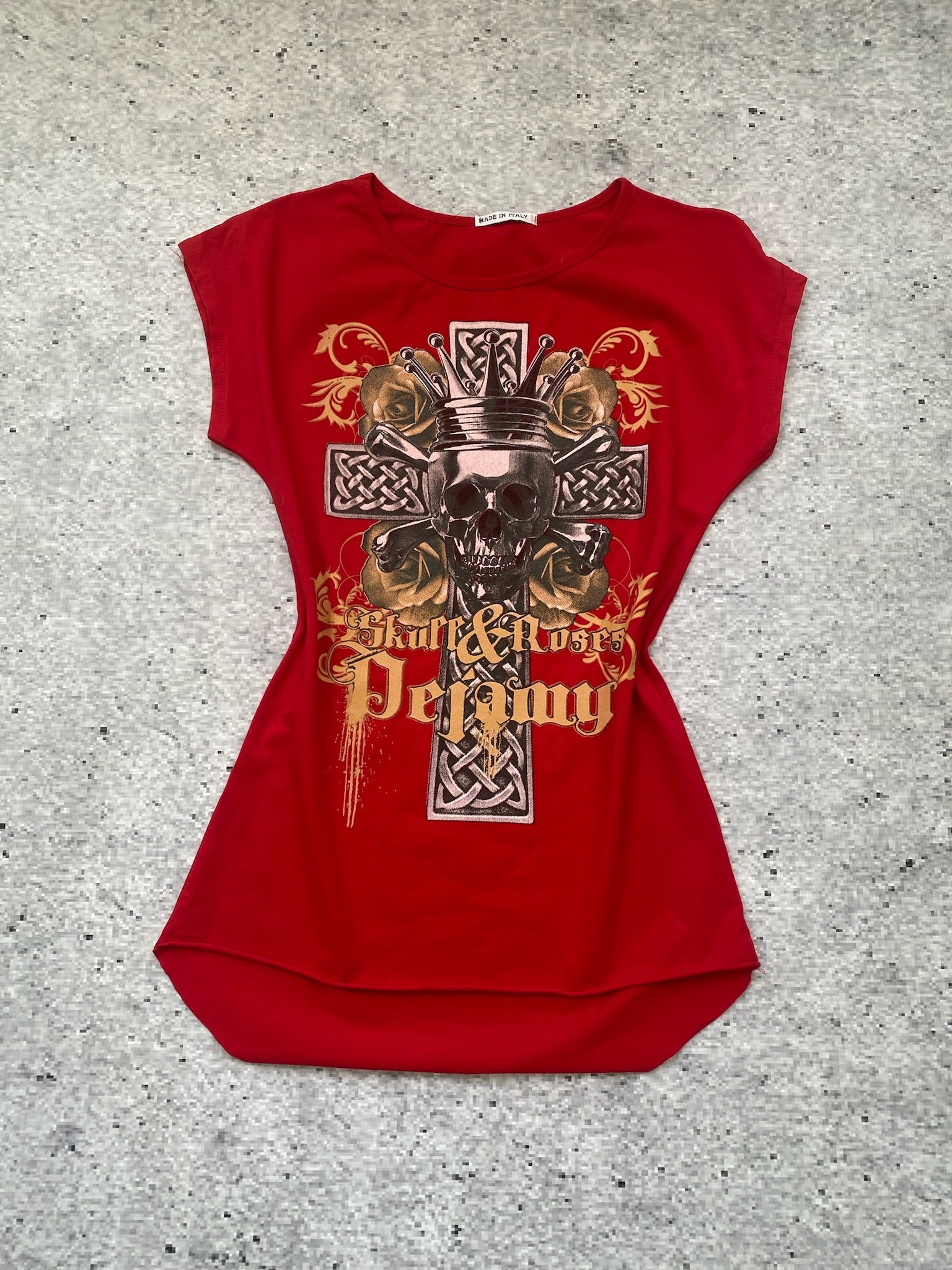 2000s "Skull and Roses" Long Top