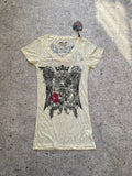 Y2K Tribal Bedazzled Fitted Long Baby Tee