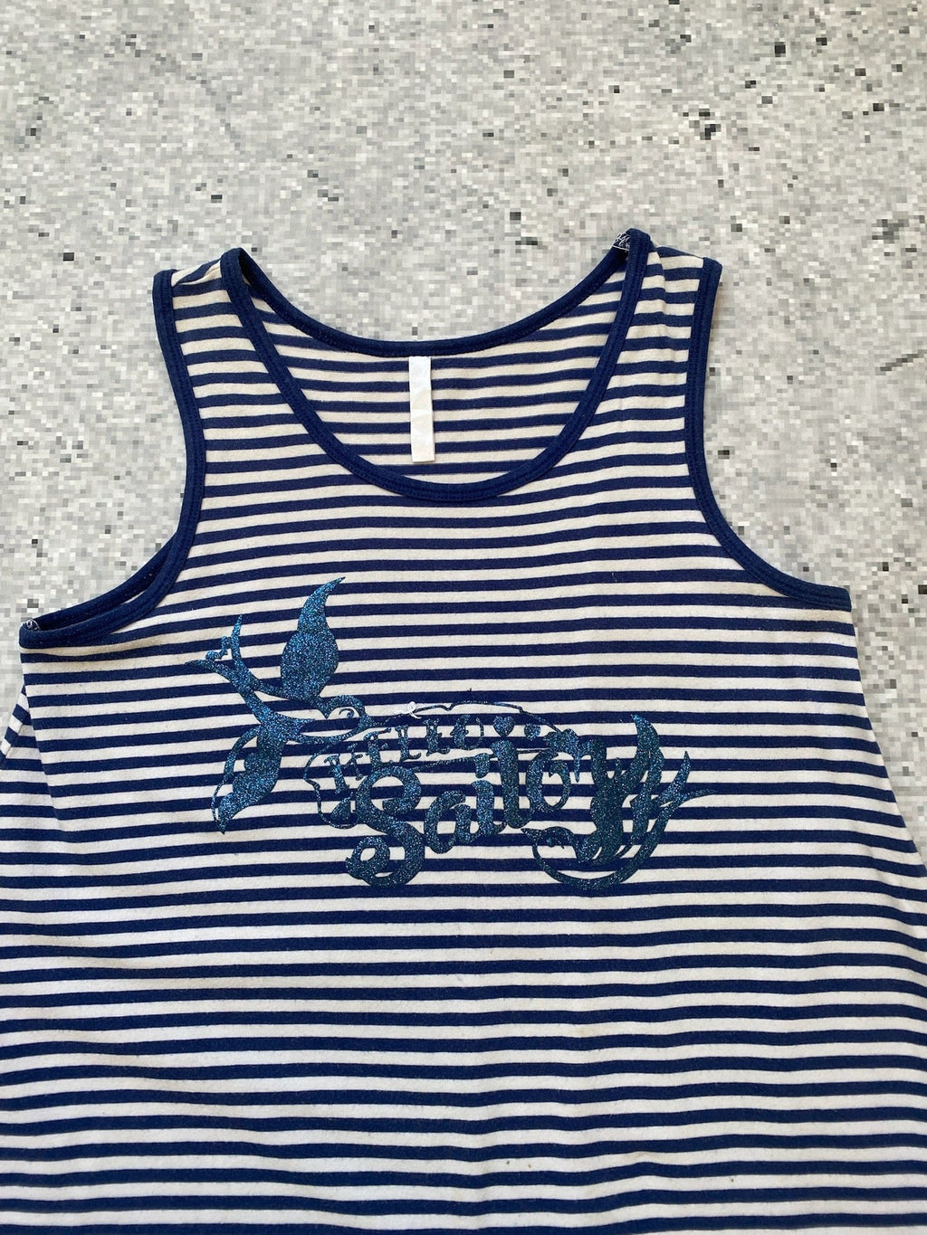 Sailor Gilttery Print Striped Dress Other