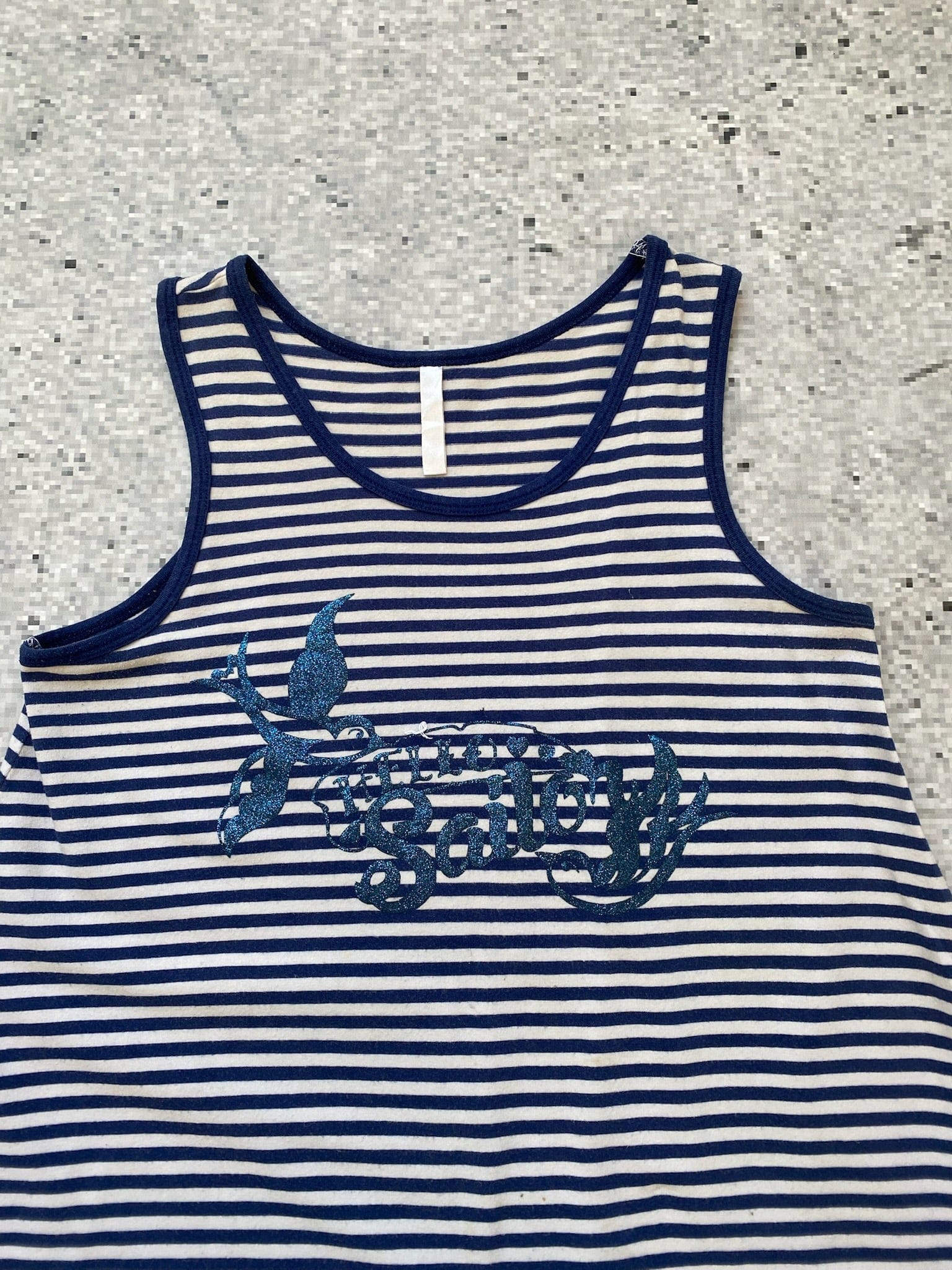 Sailor Gilttery Print Striped Dress Other
